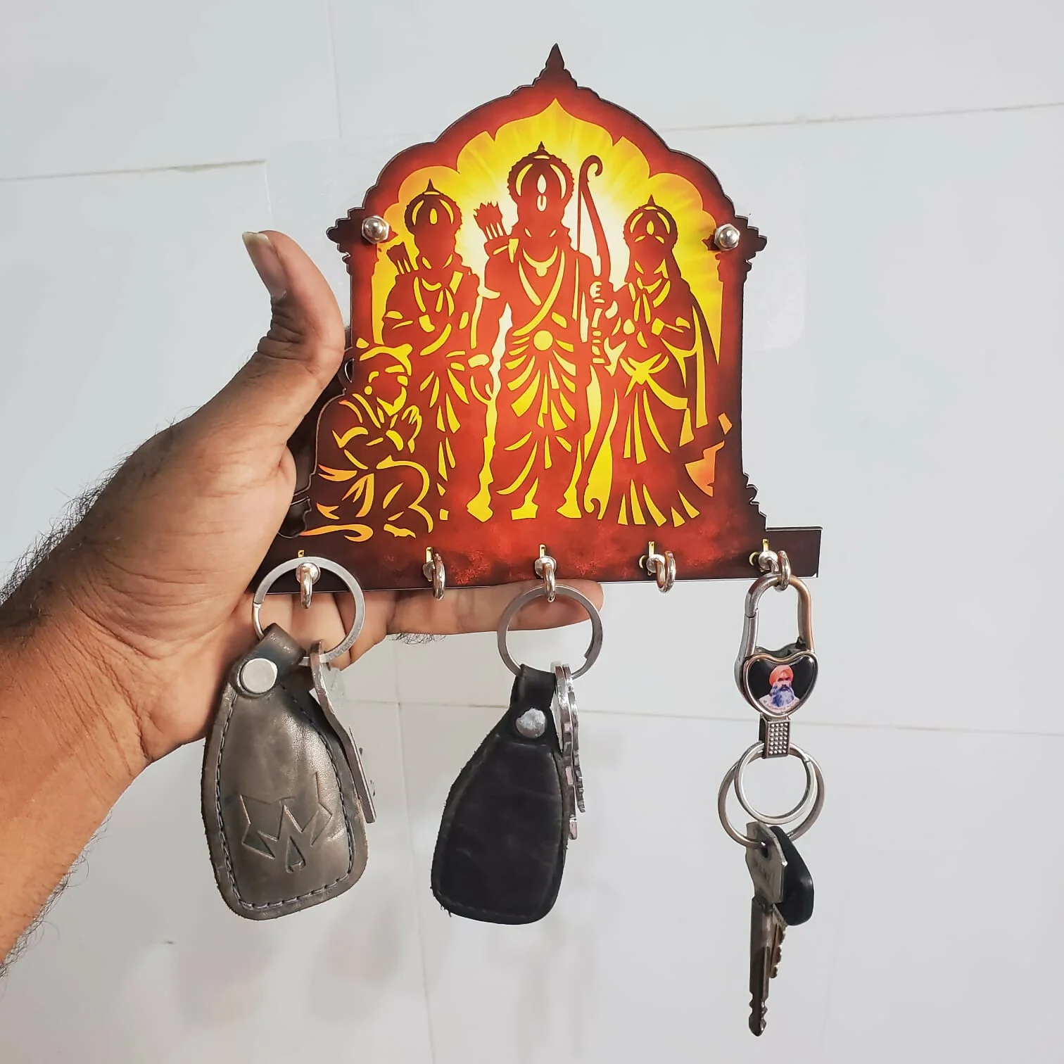 Ram Darbar Wooden Key Hanger for Home Entrance Wall Decor Key Holder Stand - Image 3