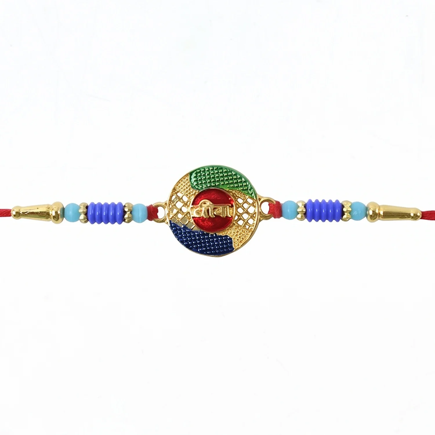 Designer Veera Rakhi – Multicolor Traditional Rakshabandhan Thread - Image 4
