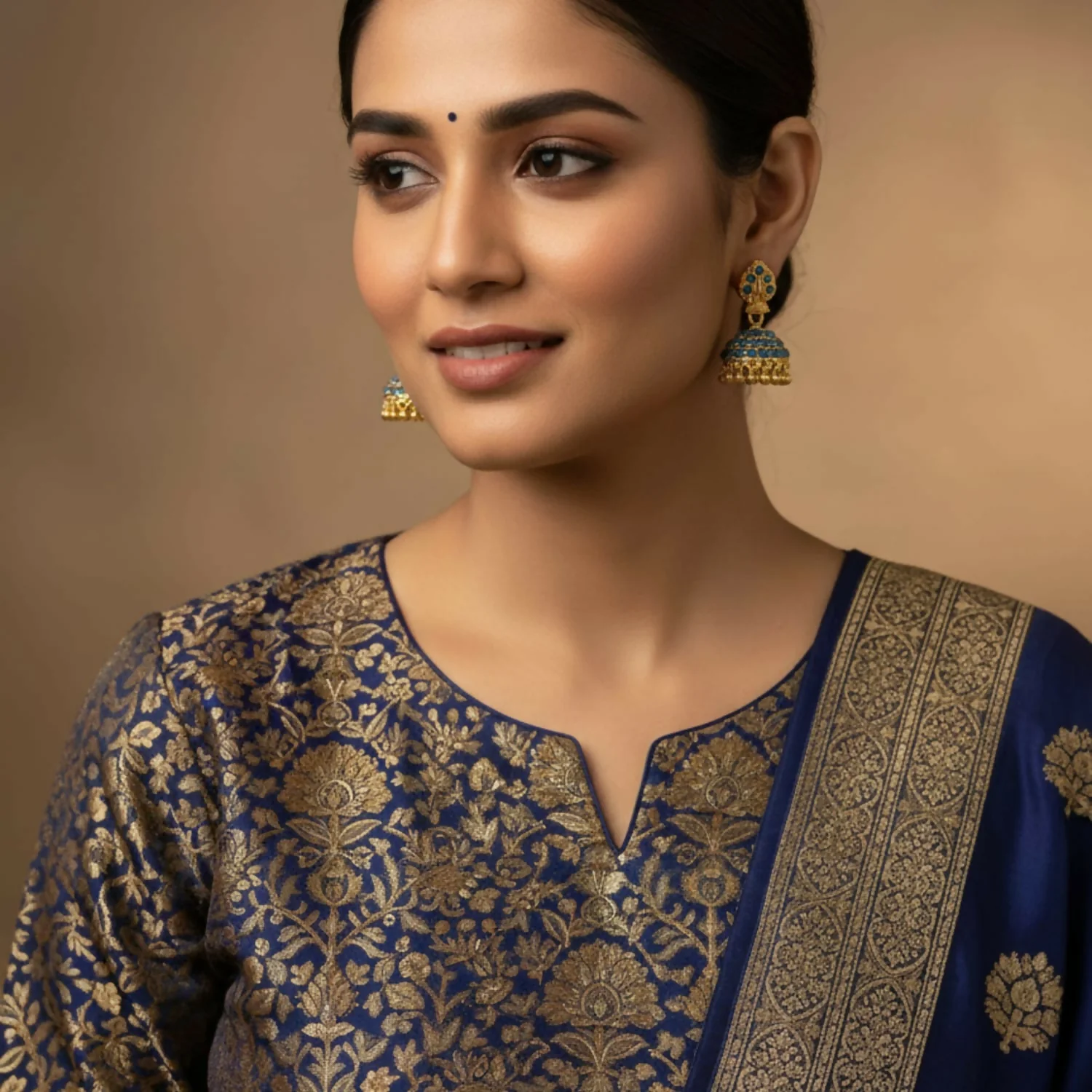 Elegent Golden Earring For Women & Girl Traditional Jewellery Stylish Fancy Jhumka Earrings - Image 4