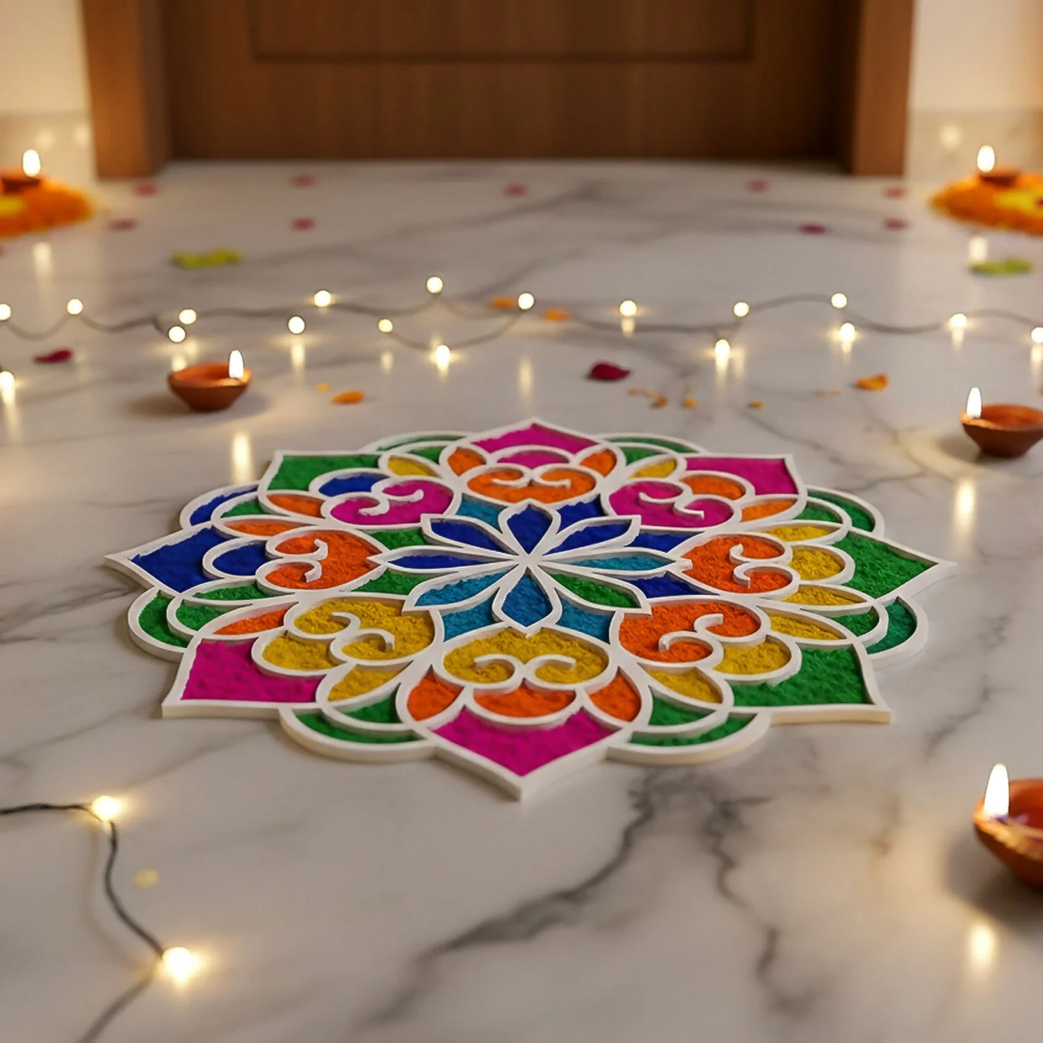 Rangoli Stencil | 16 Inch | Mandala Design for Diwali and Festivals - Image 2