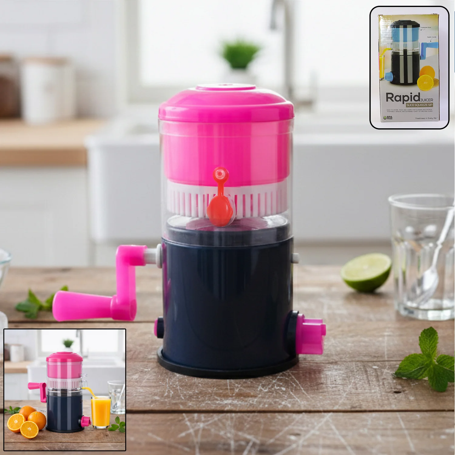 Rapid Manual Hand Press Juicer (1 Set) - Image 4