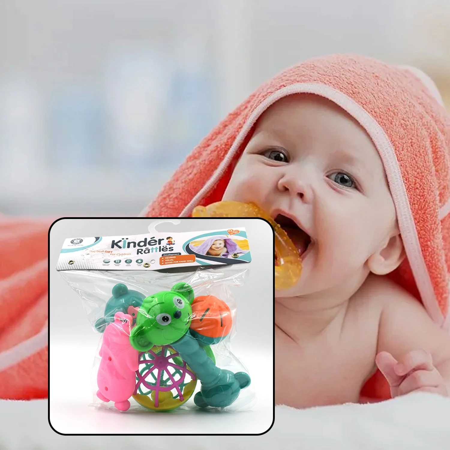 AT38 5Pc Rattles Baby Toy game for kids and babies for playing and enjoying purposes - Image 3