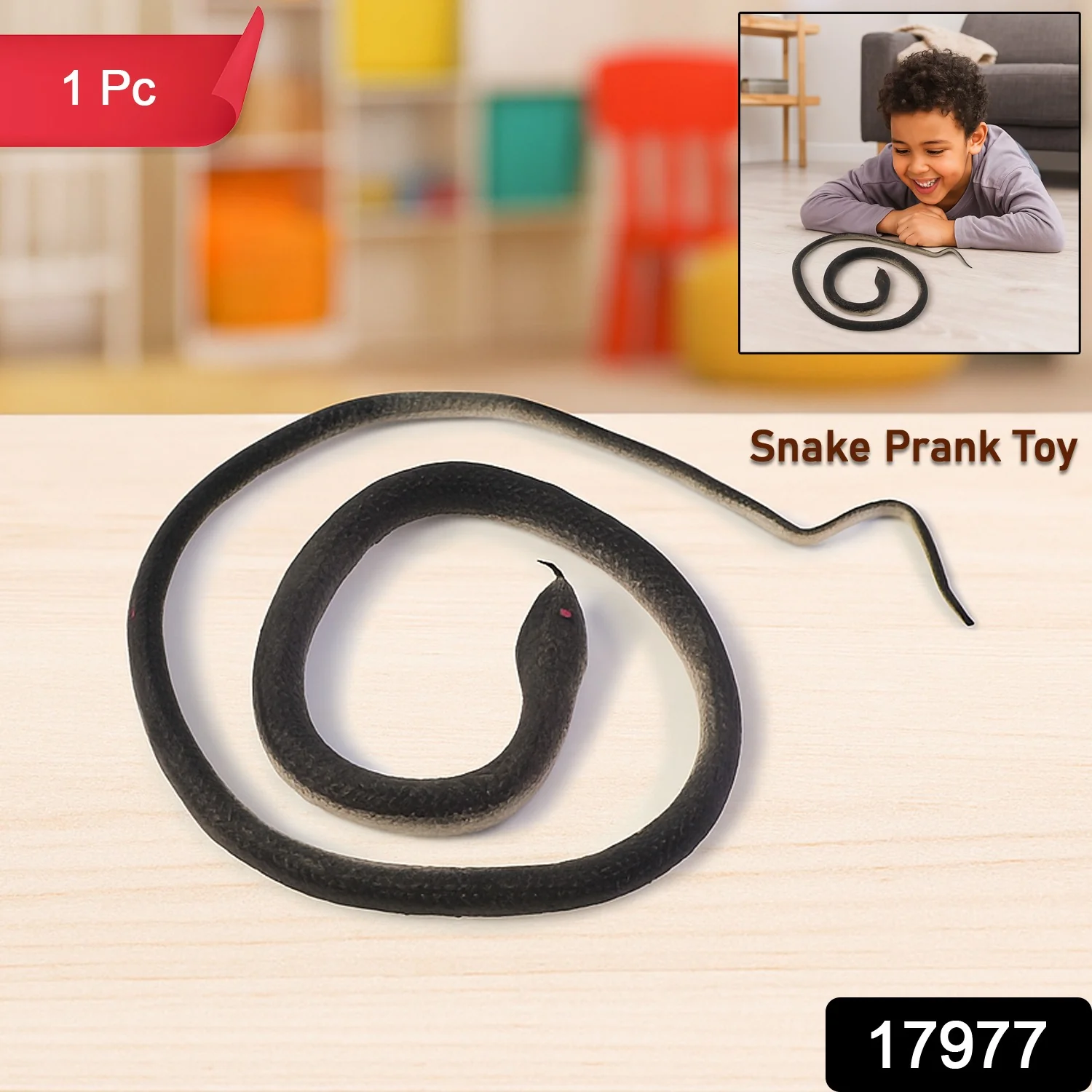 Realistic Rubber Snake Prank Toy (1 Pc) - Image 2