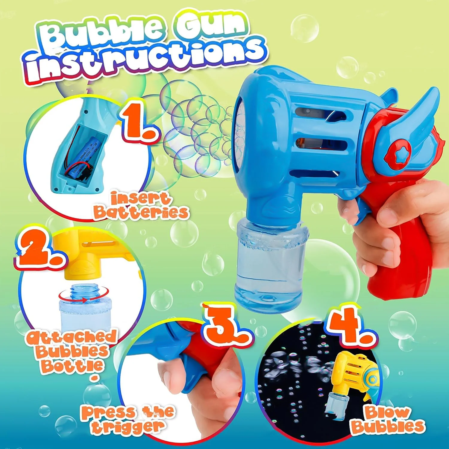 Rechargeable Bubble Gun Toy for Kids (1 Set) - Image 7