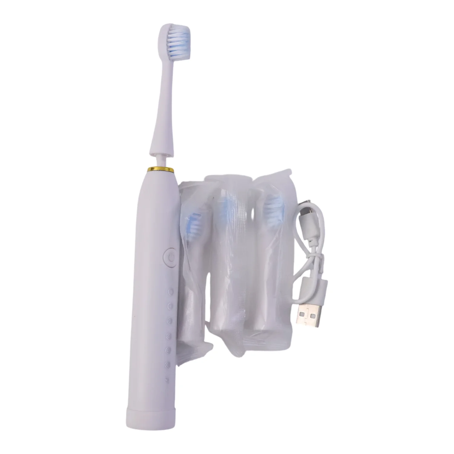 Rechargeable Electric Toothbrush White Color With 3 Extra head (1 Pc/ mix Color) - Image 5