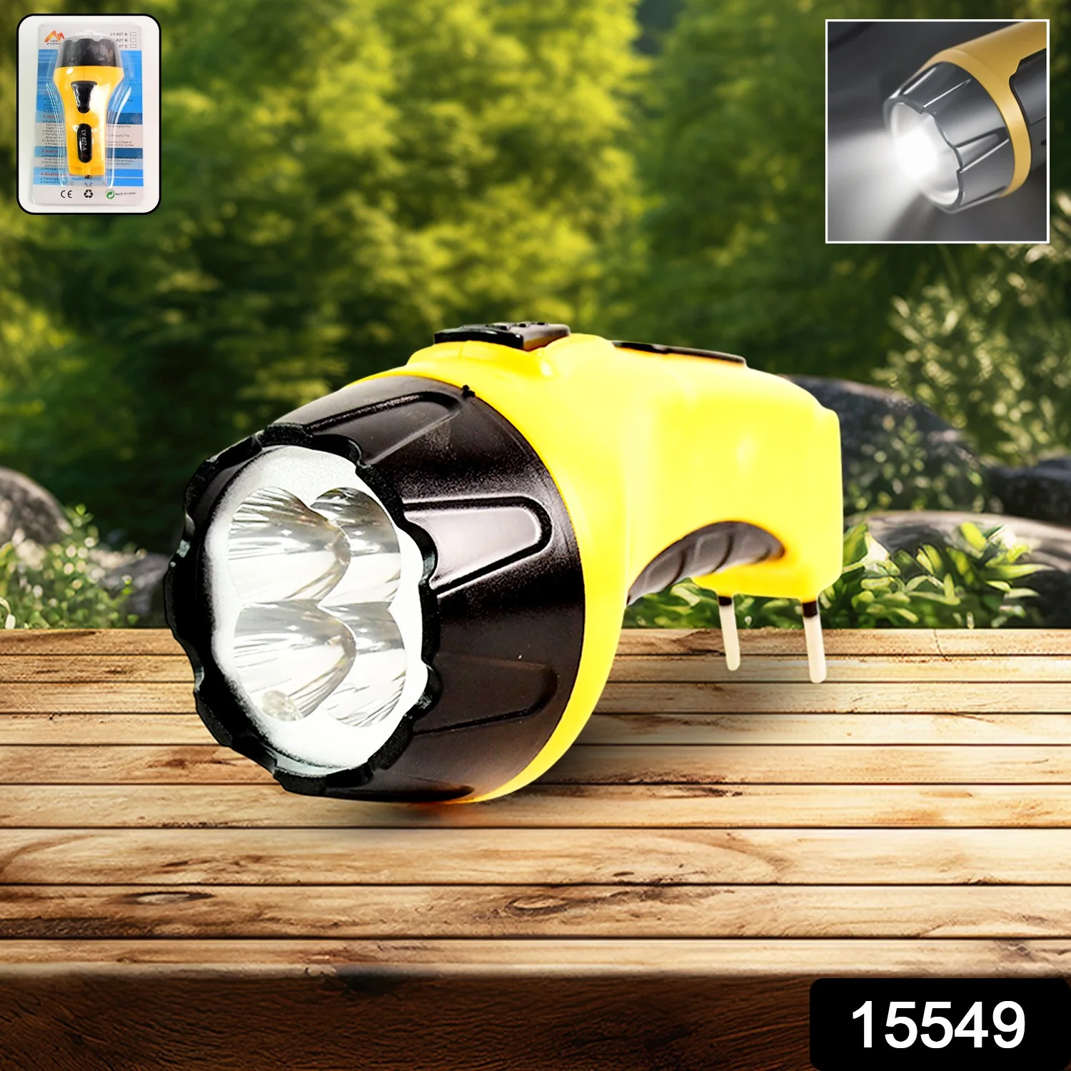 Rechargeable LED Torch Flashlight – High-Power Handheld Emergency Light Built-in Plug - Image 2