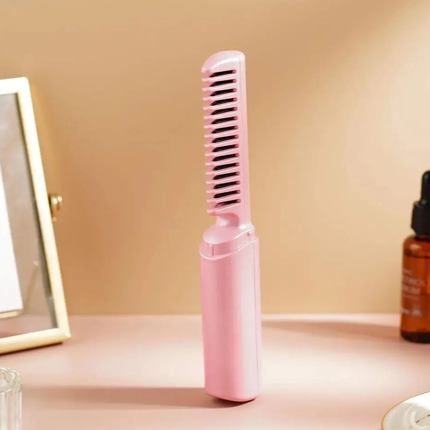 Rechargeable Mini Hair Straightener,  Three Temperature Adjustments Flat Iron Comb (1 Pc) - Image 5
