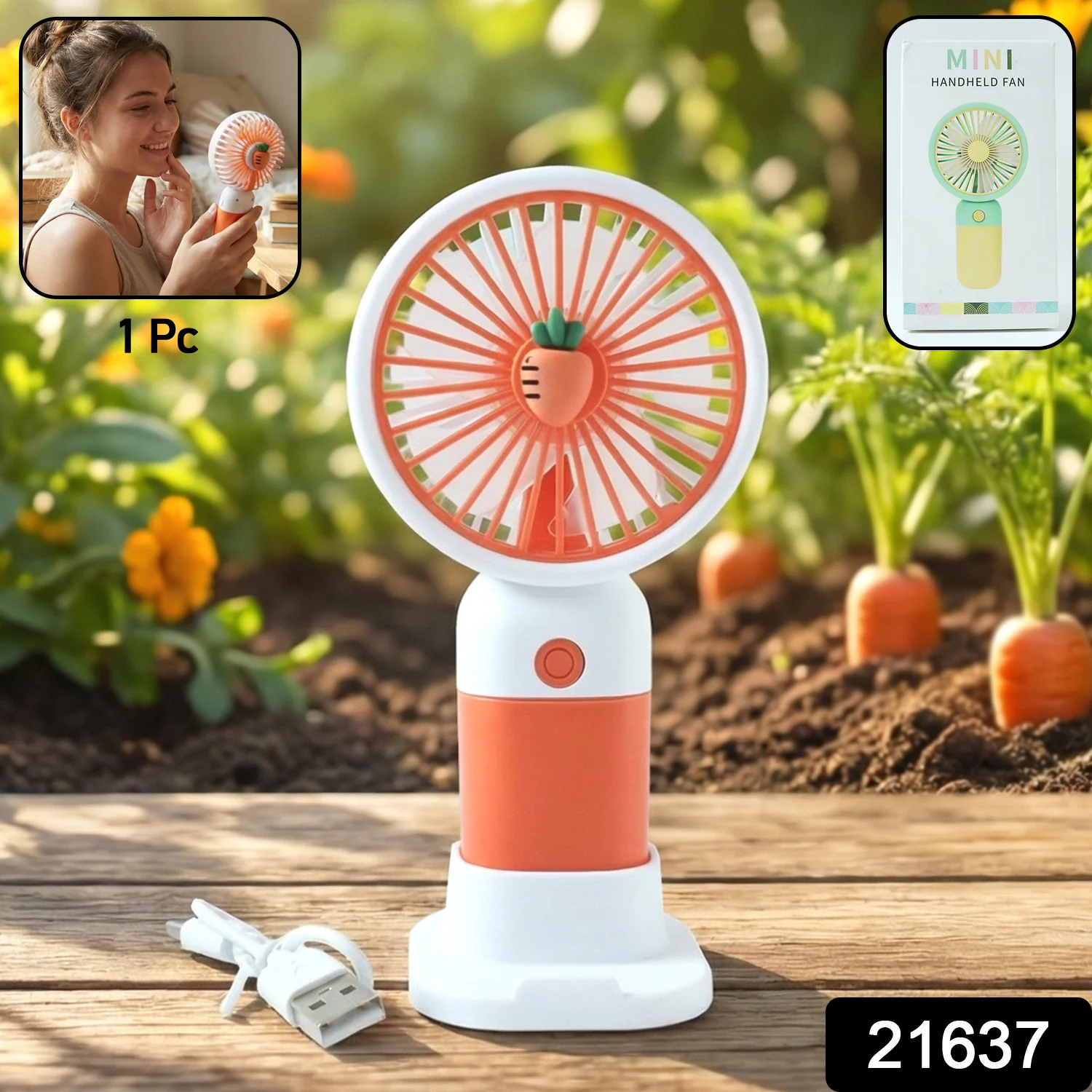 Rechargeable Mini Handheld Fan (1 Pc) - Image 2