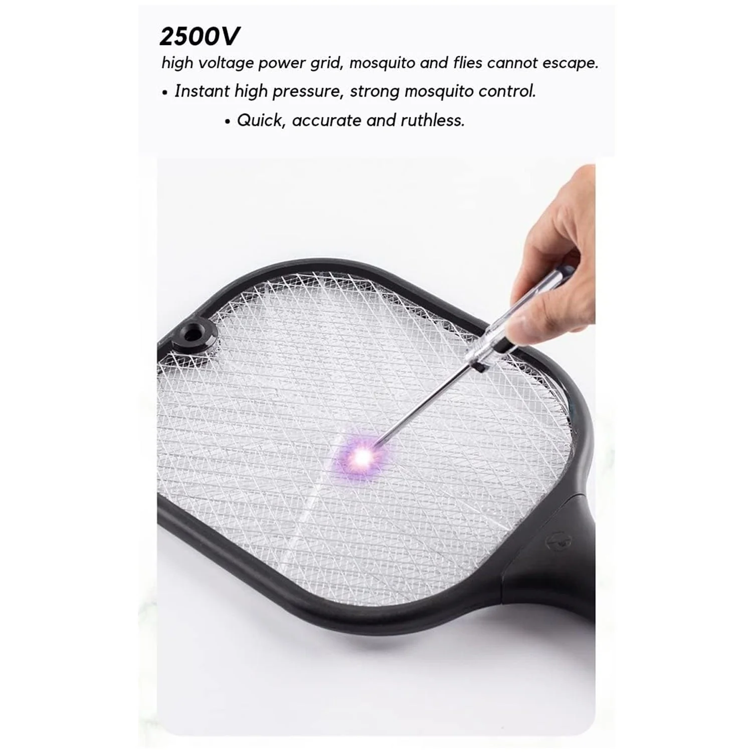 Rechargeable Mosquito Killer Racket with UV Light & USB Charging Base - Image 4