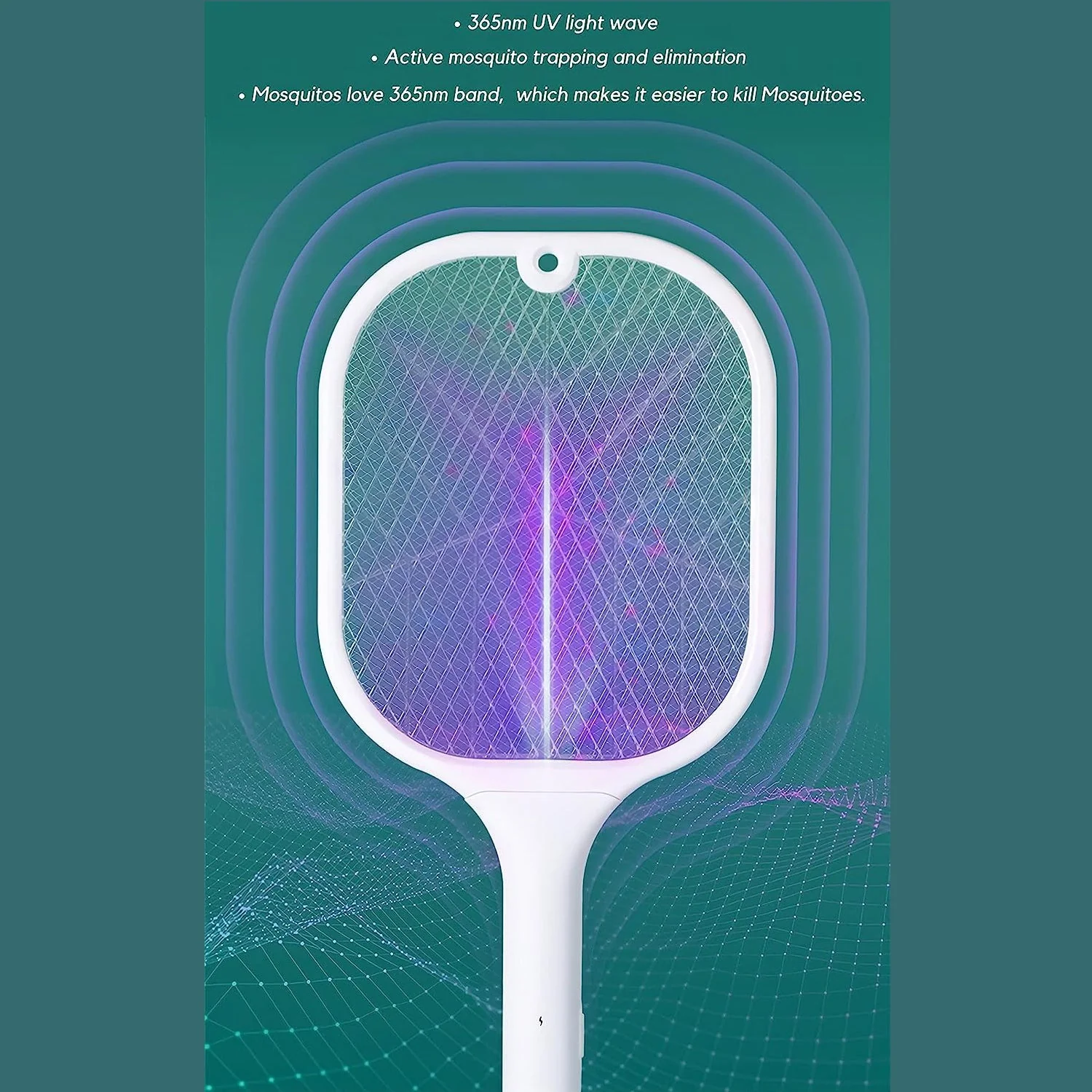 Rechargeable Mosquito Killer Racket with UV Light & USB Charging Base - Image 7
