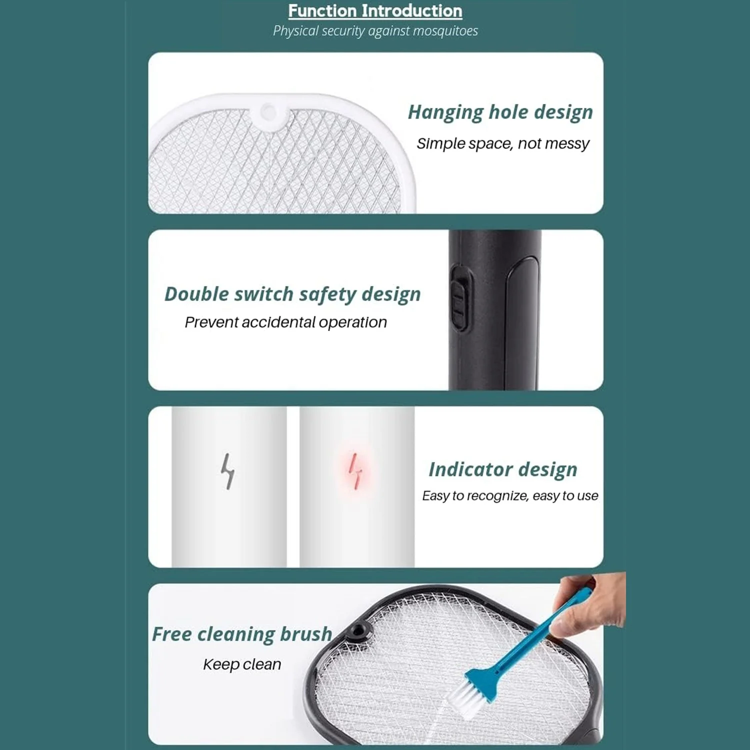 Rechargeable Mosquito Killer Racket with UV Light & USB Charging Base - Image 8