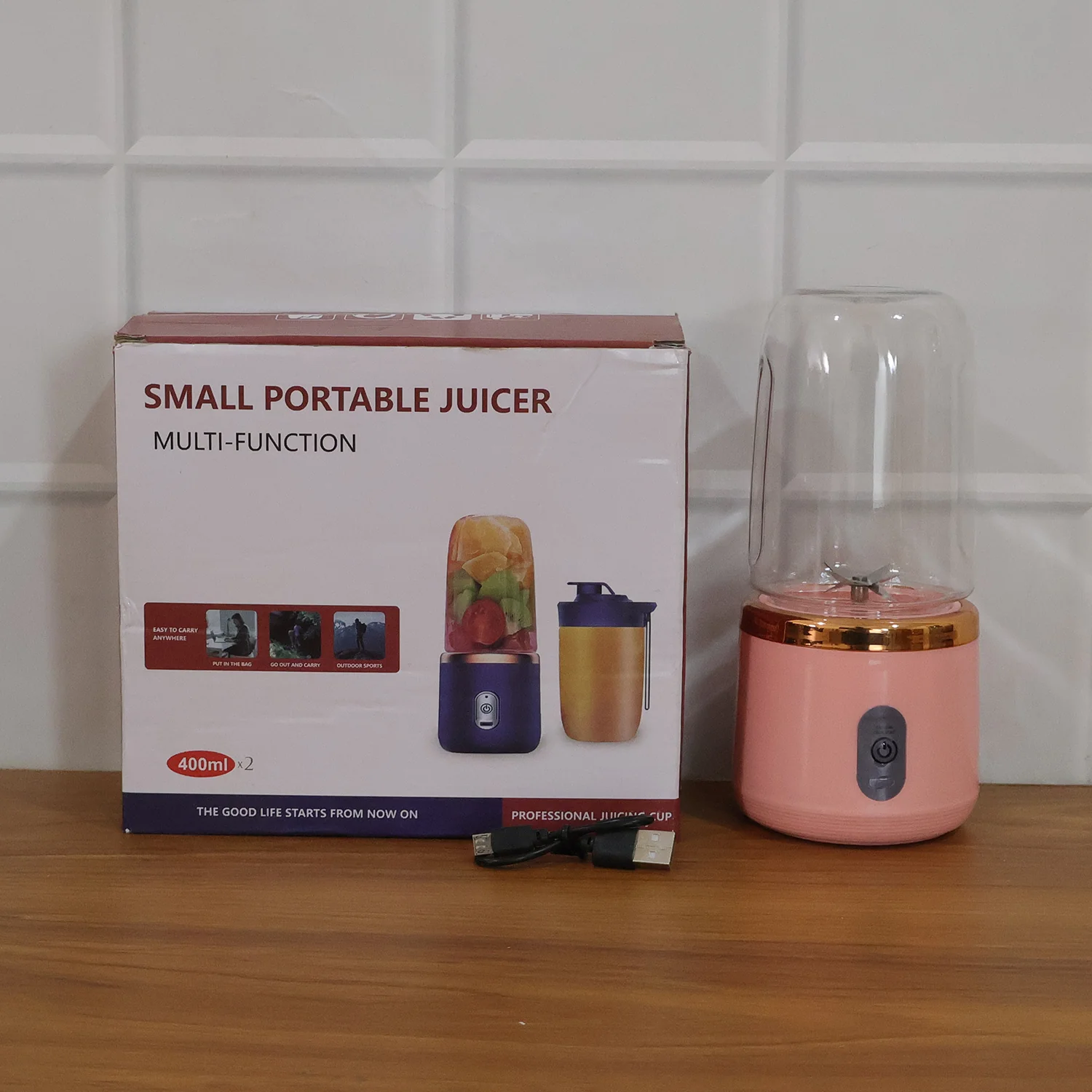 Rechargeable Portable Mini Juicer Blender Bottle Without Cup (1 Pc, 400 ML) - Image 8