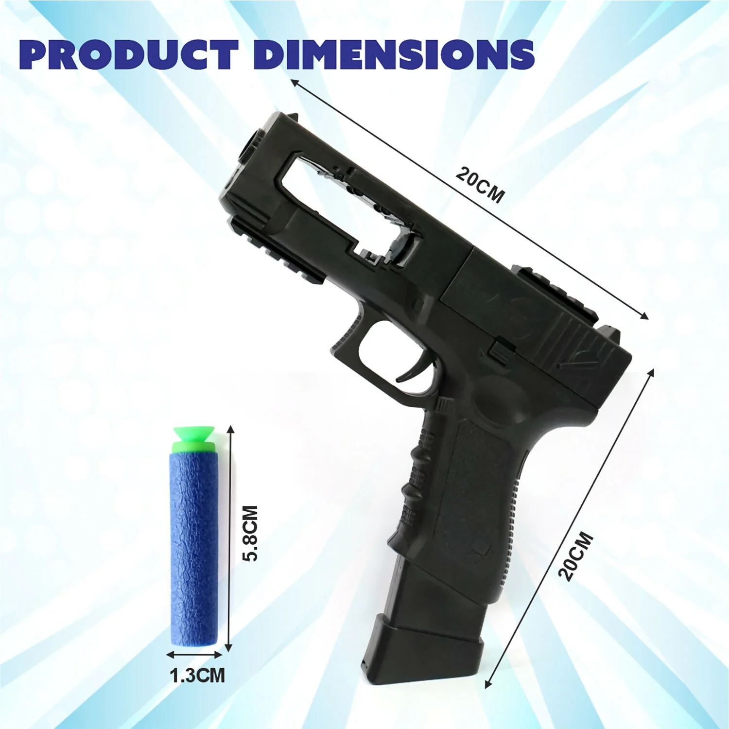 Rechargeable Soft Bullet Toy Gun Set with 30 Bullets and Dual Manual Auto Firing Mode - Image 6