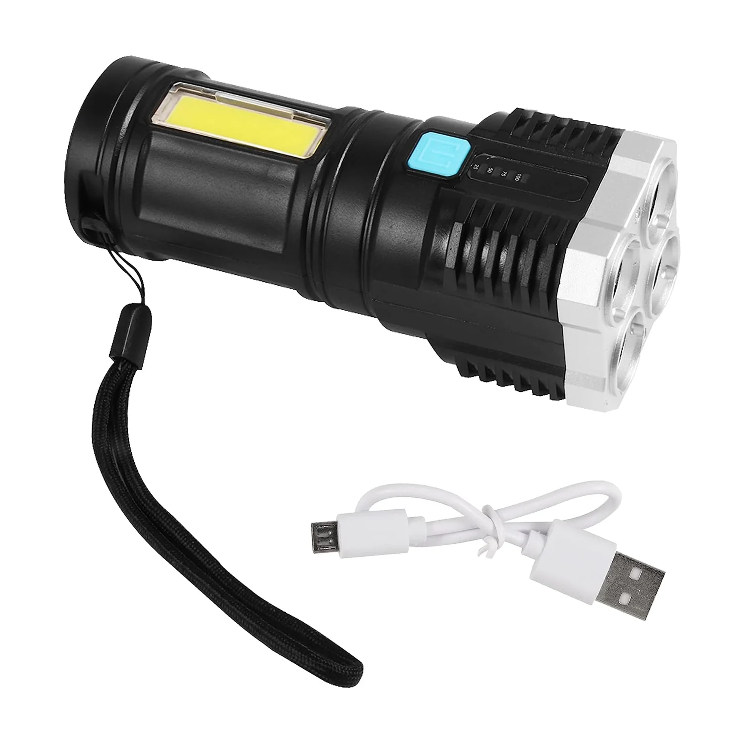 Rechargeable 4-LED Torch Light with 800 Lumens for Outdoor Use - Image 3