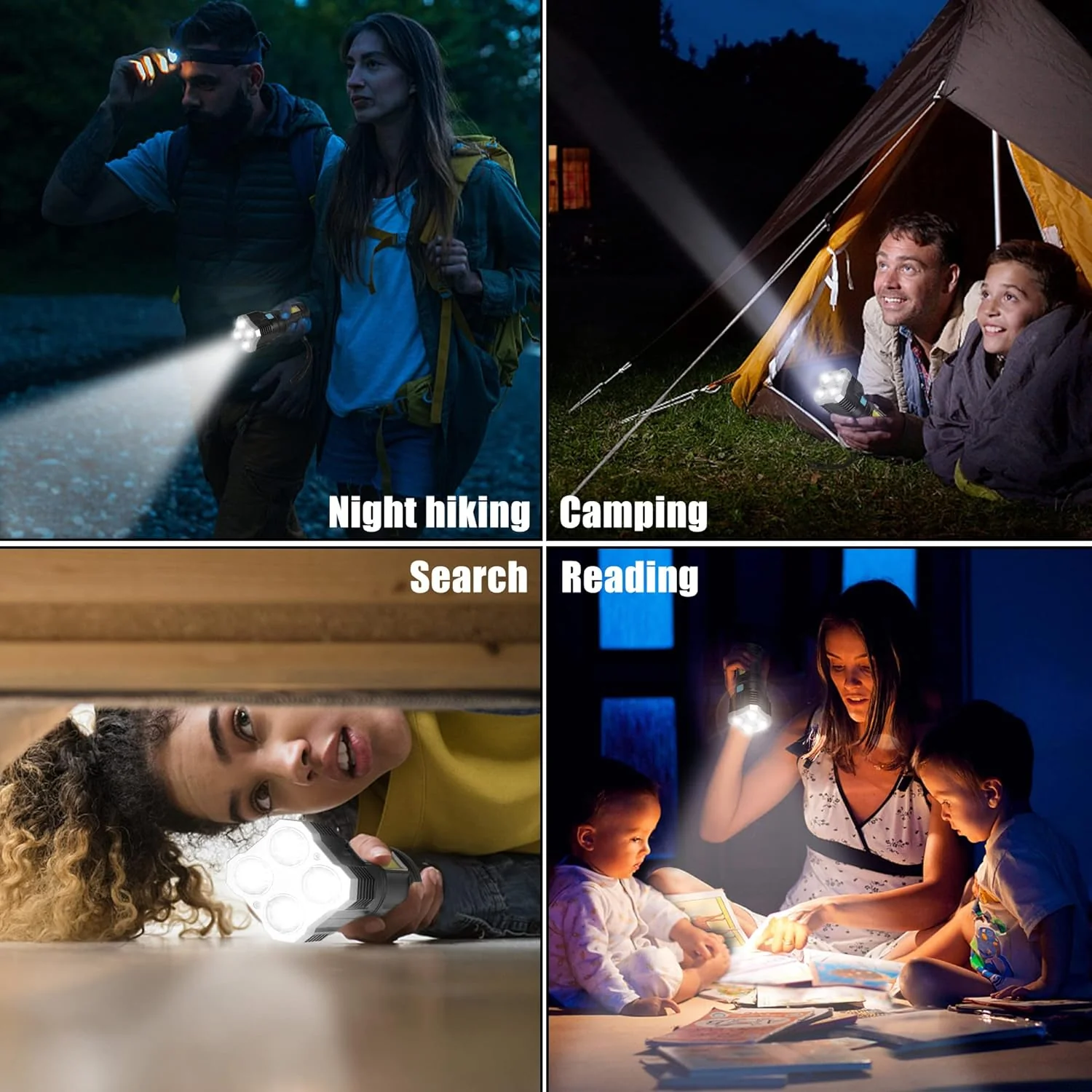 Rechargeable 4-LED Torch Light with 800 Lumens for Outdoor Use - Image 6