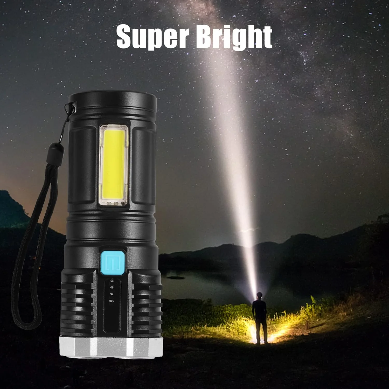 Rechargeable 4-LED Torch Light with 800 Lumens for Outdoor Use - Image 8