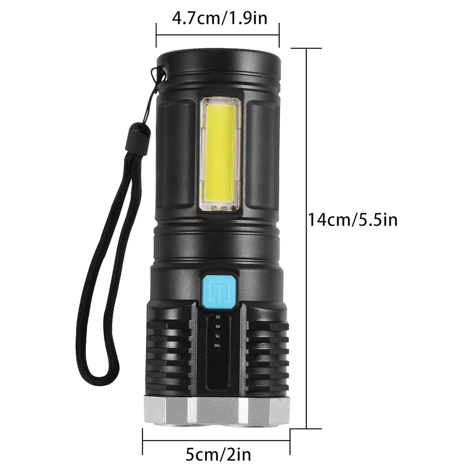 Rechargeable 4-LED Torch Light with 800 Lumens for Outdoor Use - Image 9