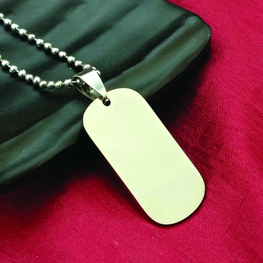 Rectangle Steel Chain Pendant For Men - Image 2