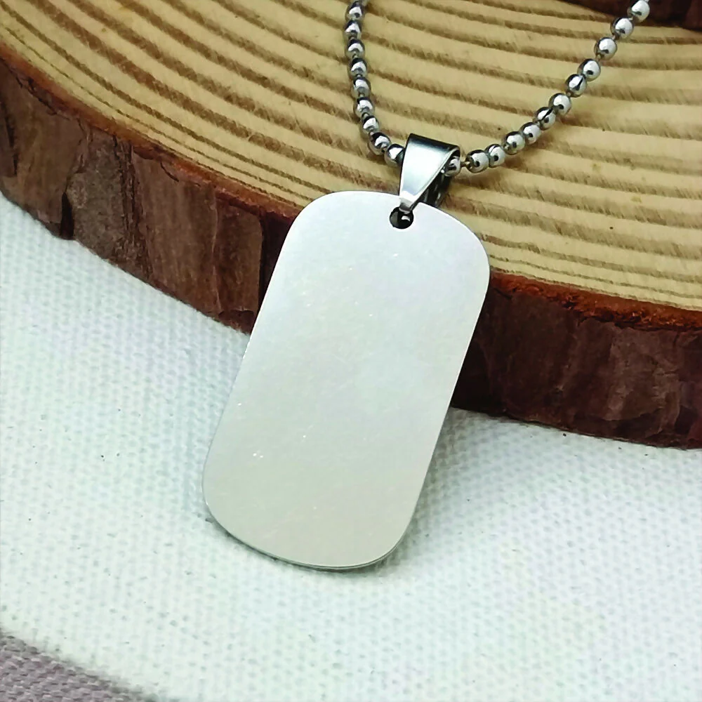 Rectangle Steel Chain Pendant For Men - Image 3