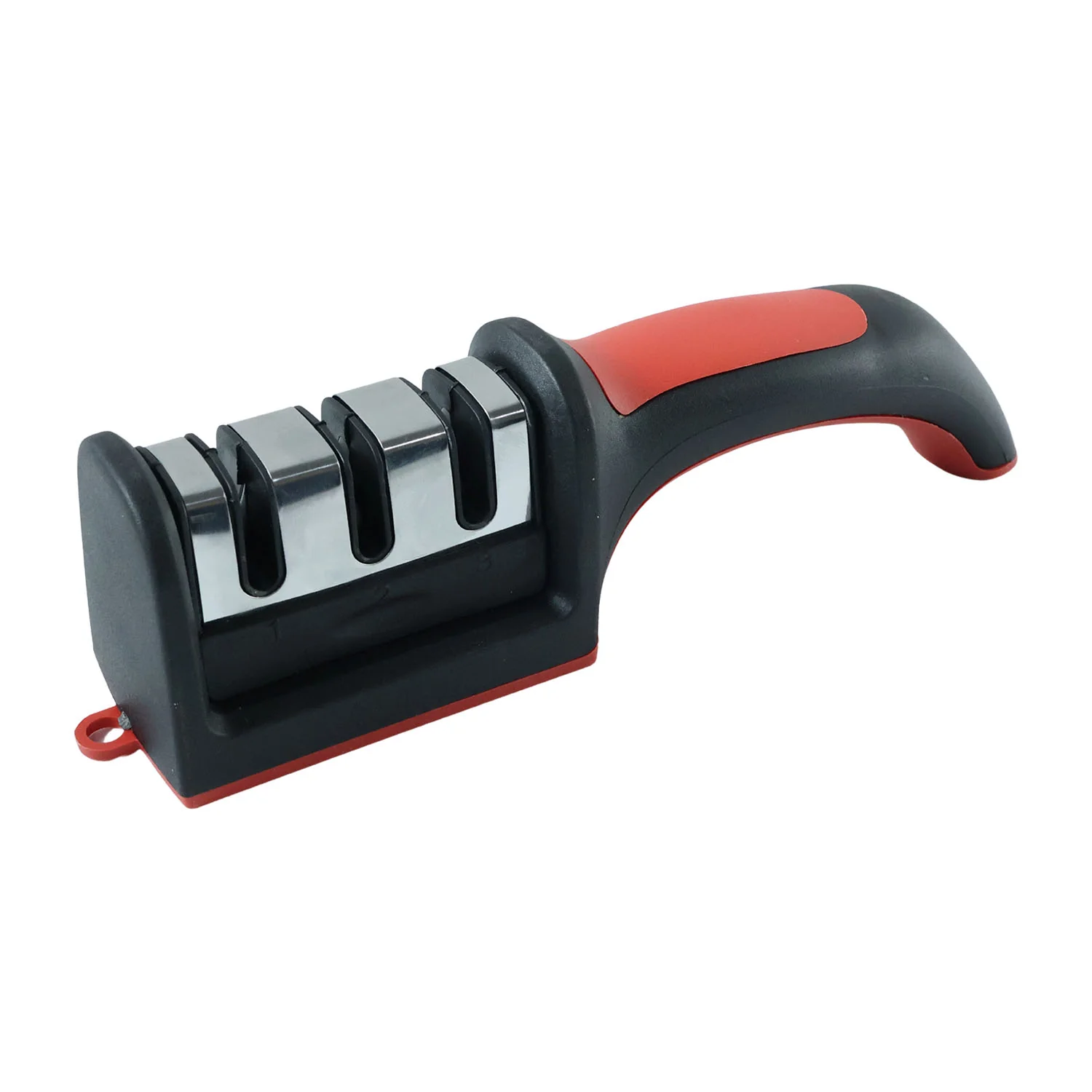 Manual Red & Black Knife Sharpener – 3-Stage Tool for Ceramic & Steel Knives - Image 5