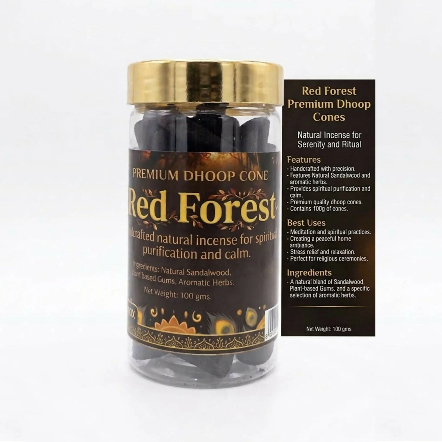 Red Forest Premium Dhoop Cones Natural Incense Cones for Spiritual & Aromatic Home Fragrance (100Gm) - Image 5