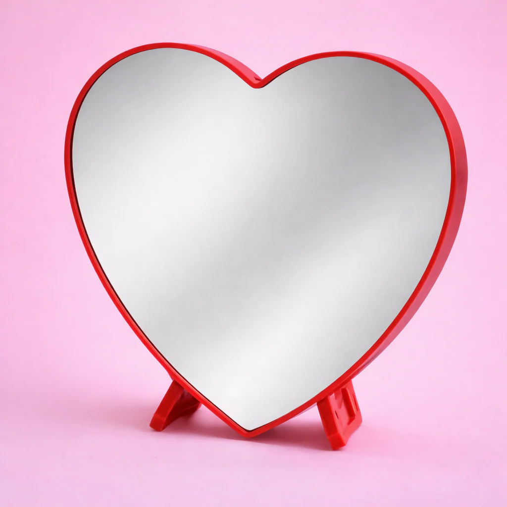Red Heart Shape LED Night Lamp with Stand for Bedroom Table Decor - Image 3