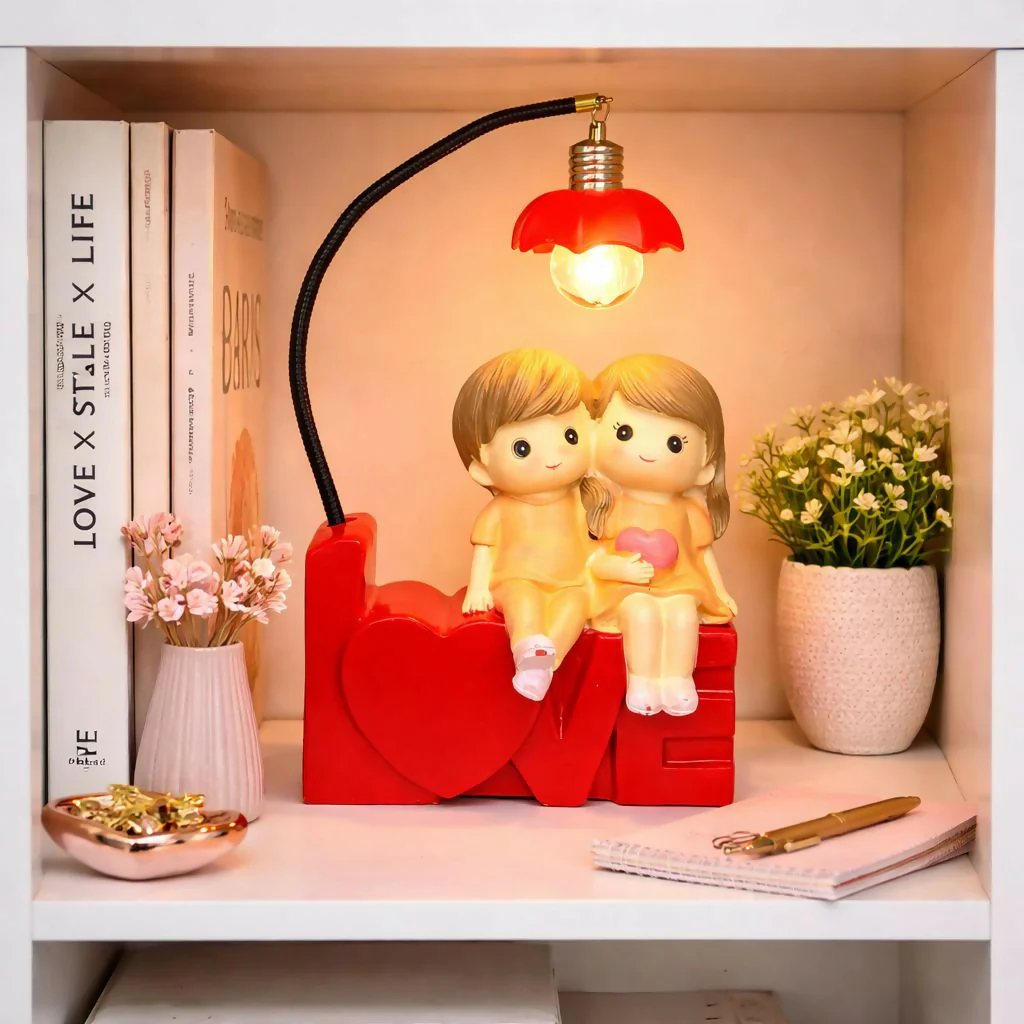 Red Romantic Couple Love Lamp Night Light Decorative Showpiece - Image 2