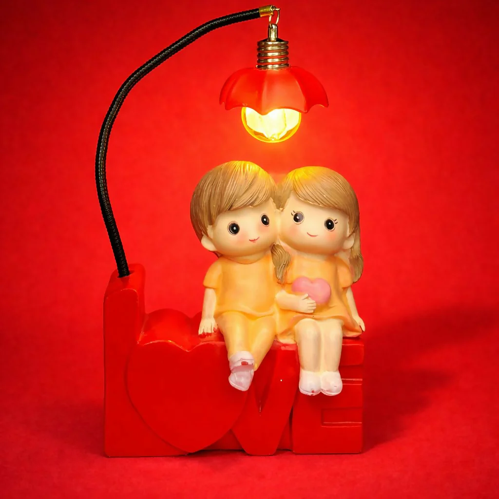 Red Romantic Couple Love Lamp Night Light Decorative Showpiece - Image 3
