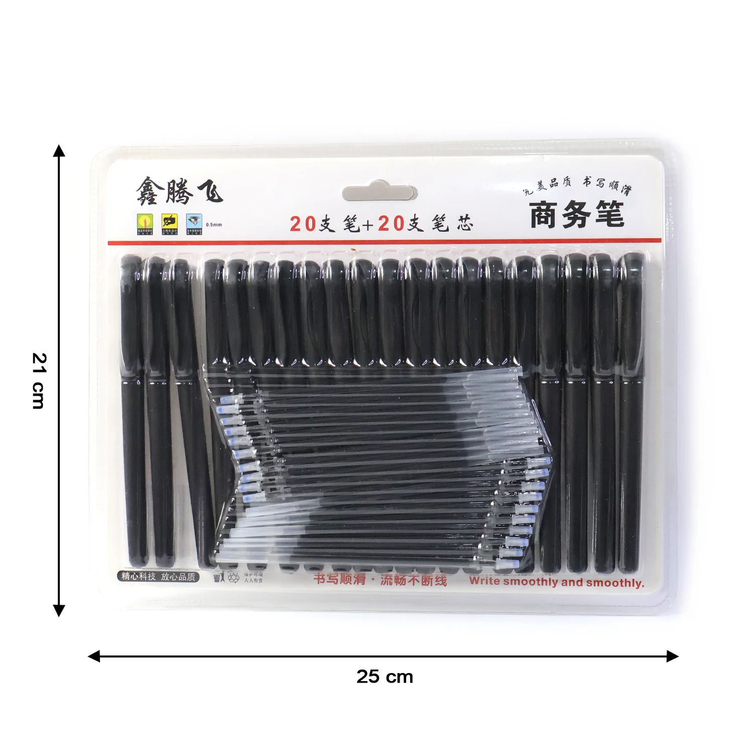 Refillable Black Marker Pen with Extra Ink Refills 20 pieces (1 Set) - Image 6
