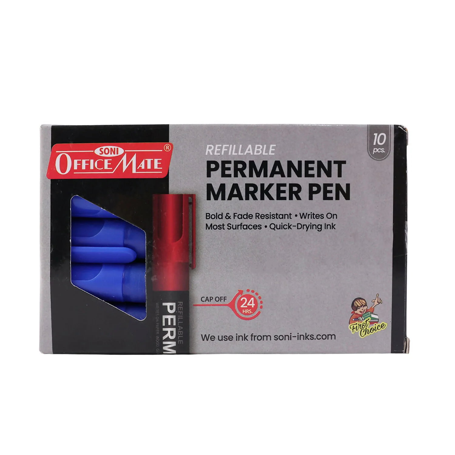Refillable Permanent Marker Pen – Blue Ink, 10 Piece Combo - Image 5