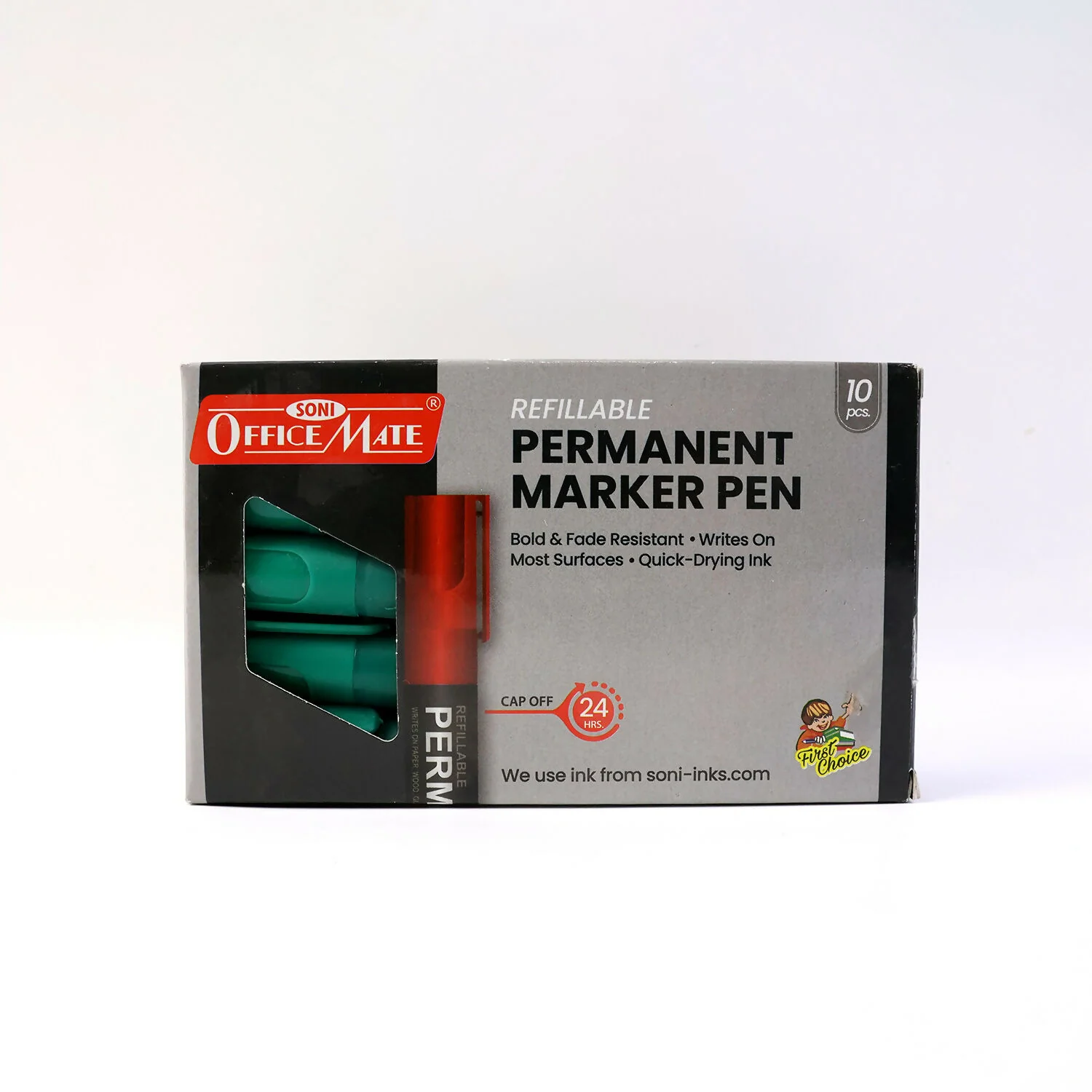 Refillable Permanent Marker Pen – Green Ink, 10 Piece Combo - Image 5