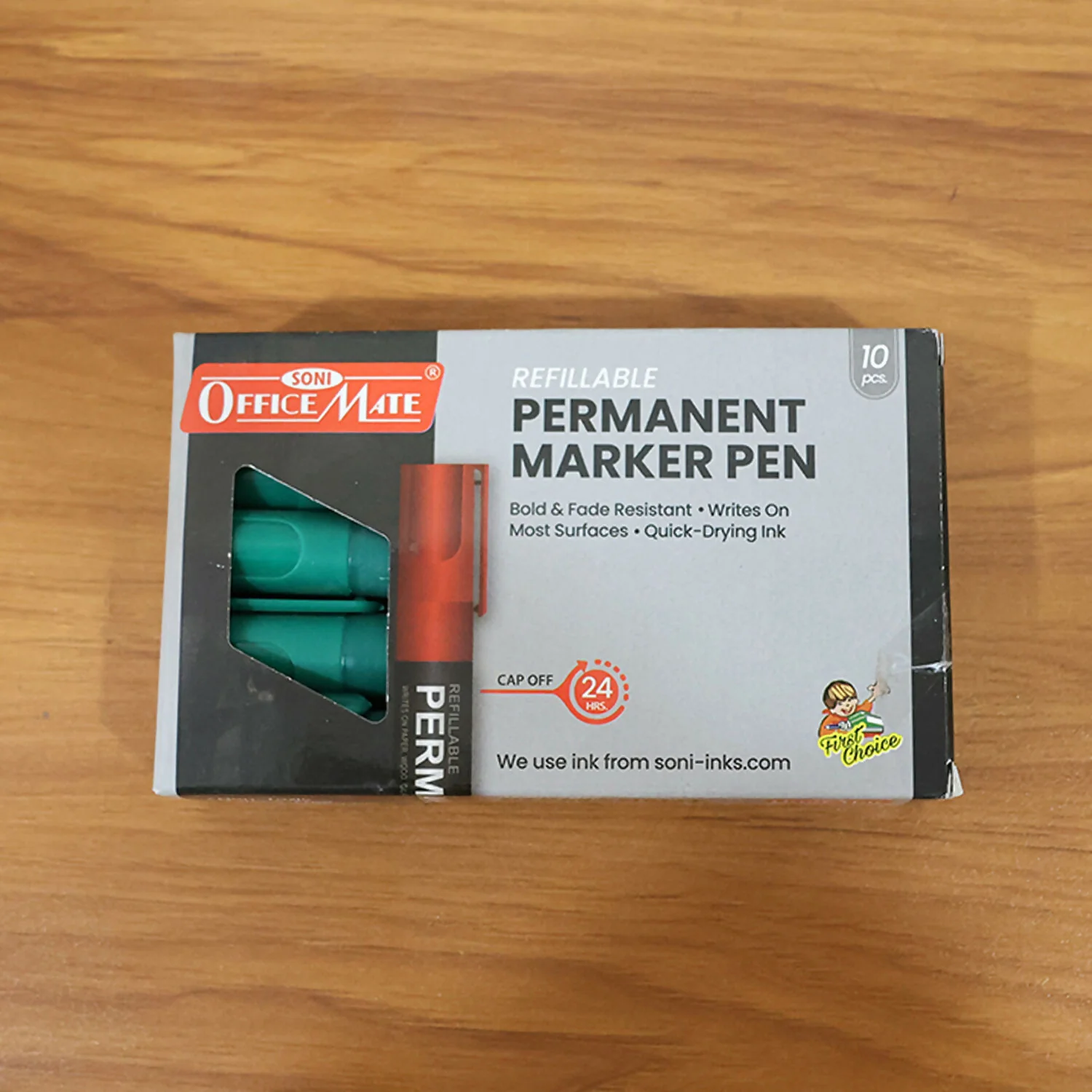 Refillable Permanent Marker Pen – Green Ink, 10 Piece Combo - Image 7