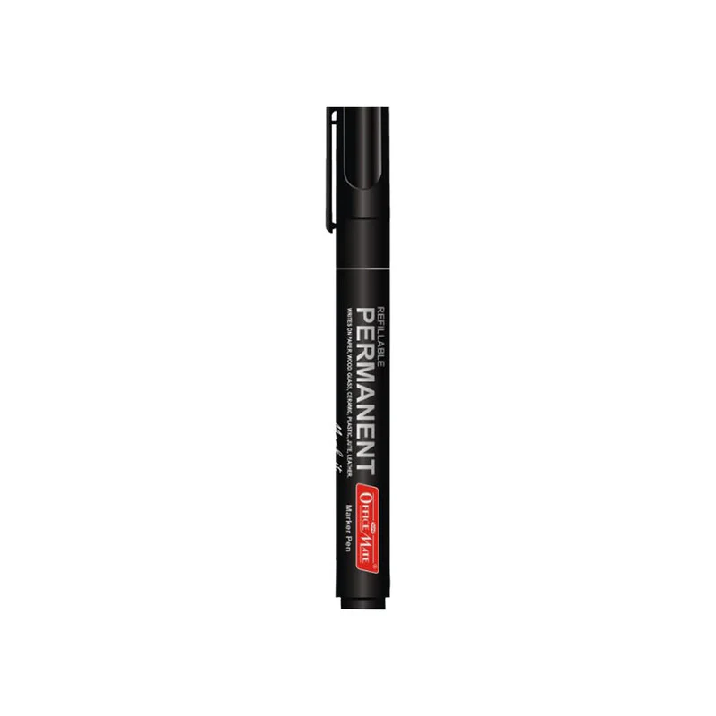 Refillable Permanent Black Marker Pen Set (10 Pcs) – Waterproof, Bullet Tip - Image 5