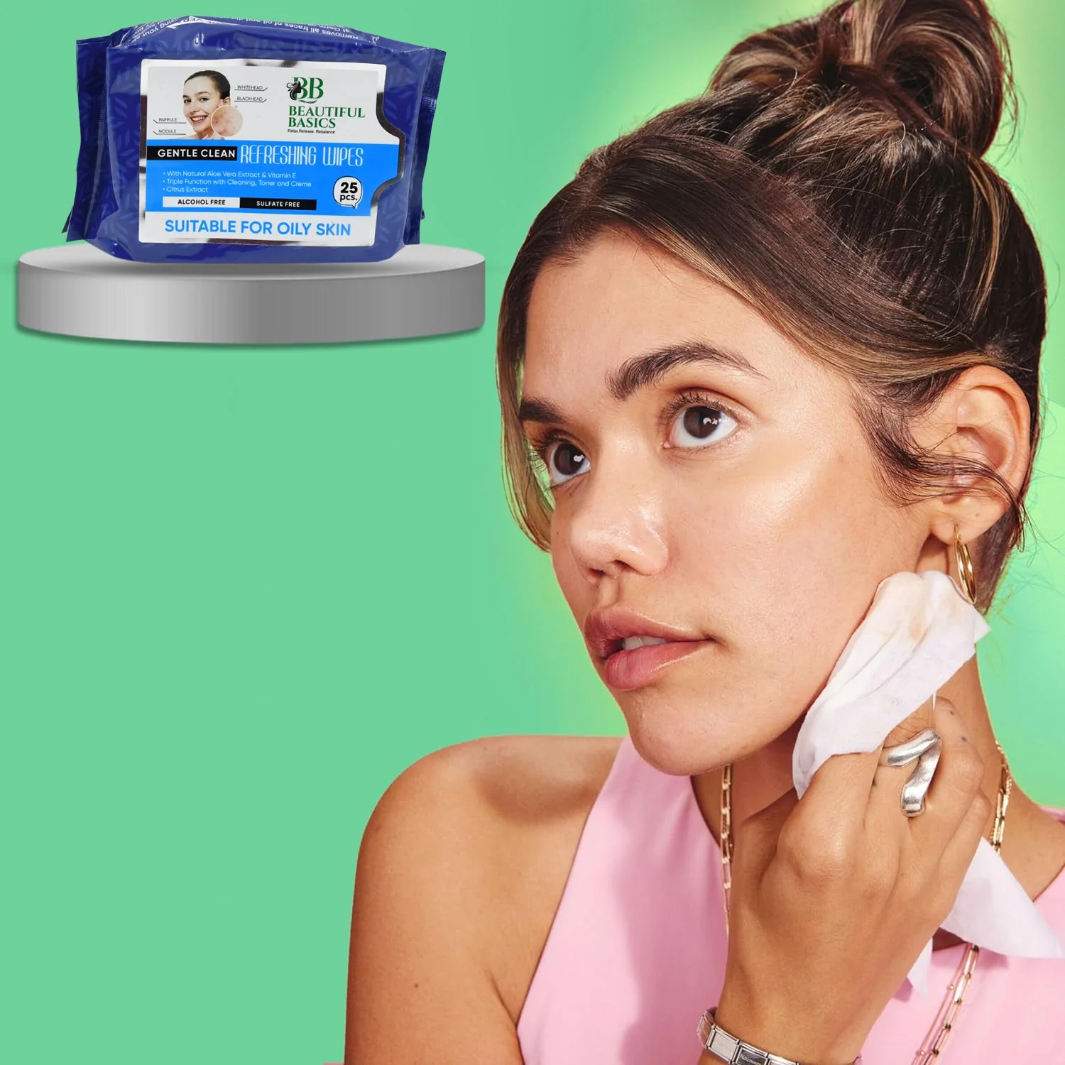 Refreshing Alcohol-Free Wet Wipes – Facial & Body Wipes (25 Pc) - Image 10