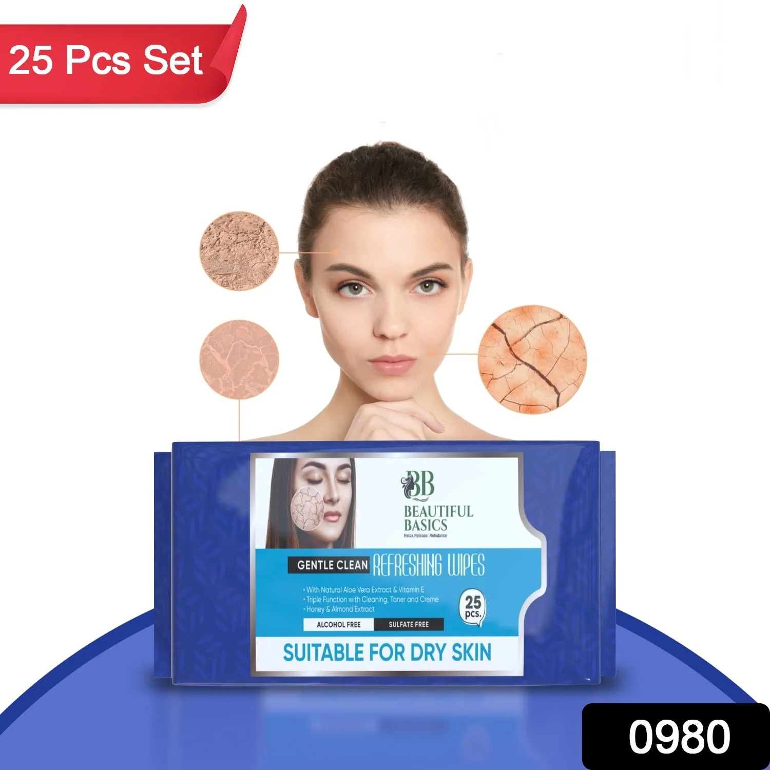 Refreshing Alcohol-Free Wet Wipes – Facial & Body Wipes (25 Pc) - Image 2