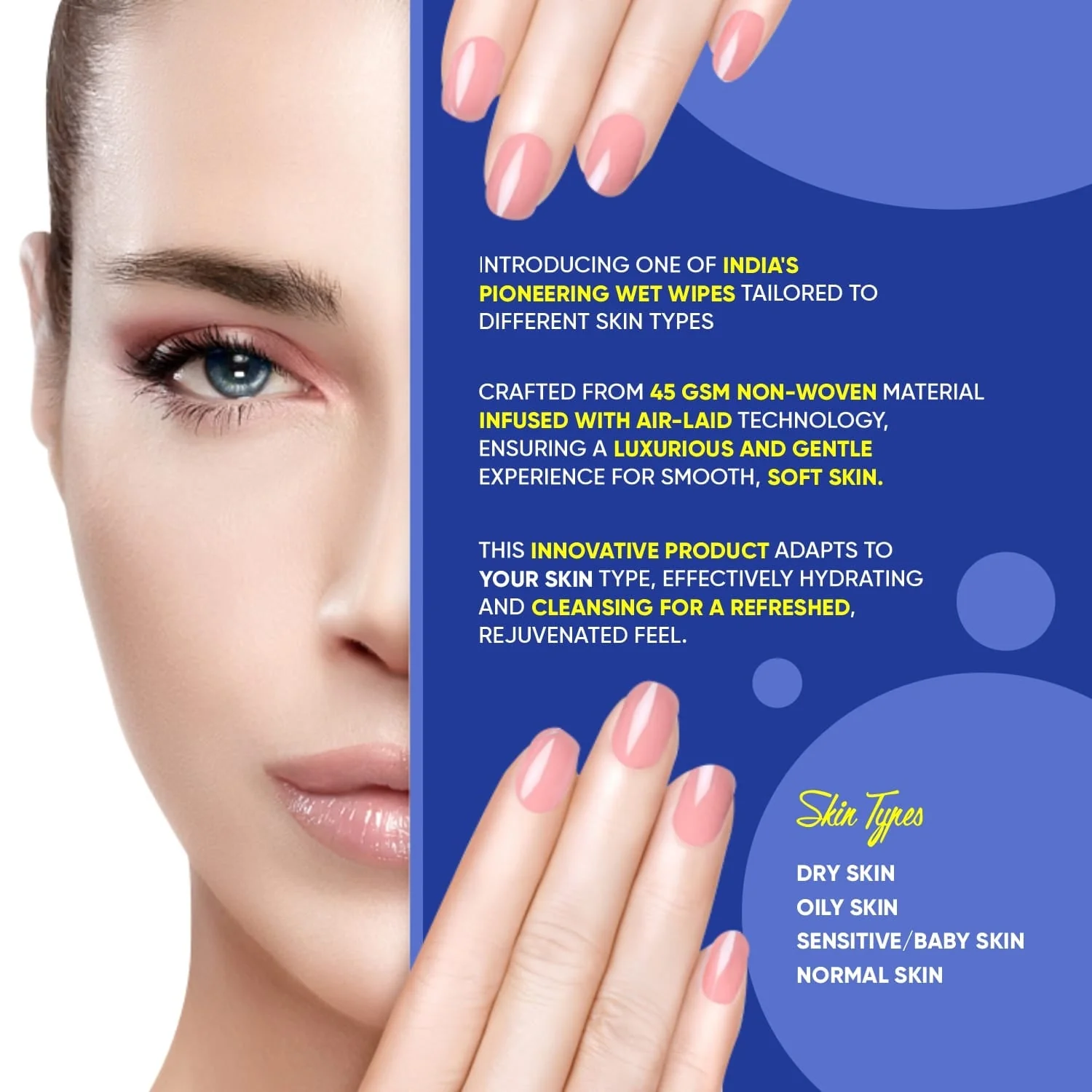 Refreshing Alcohol-Free Wet Wipes – Facial & Body Wipes (25 Pc) - Image 3