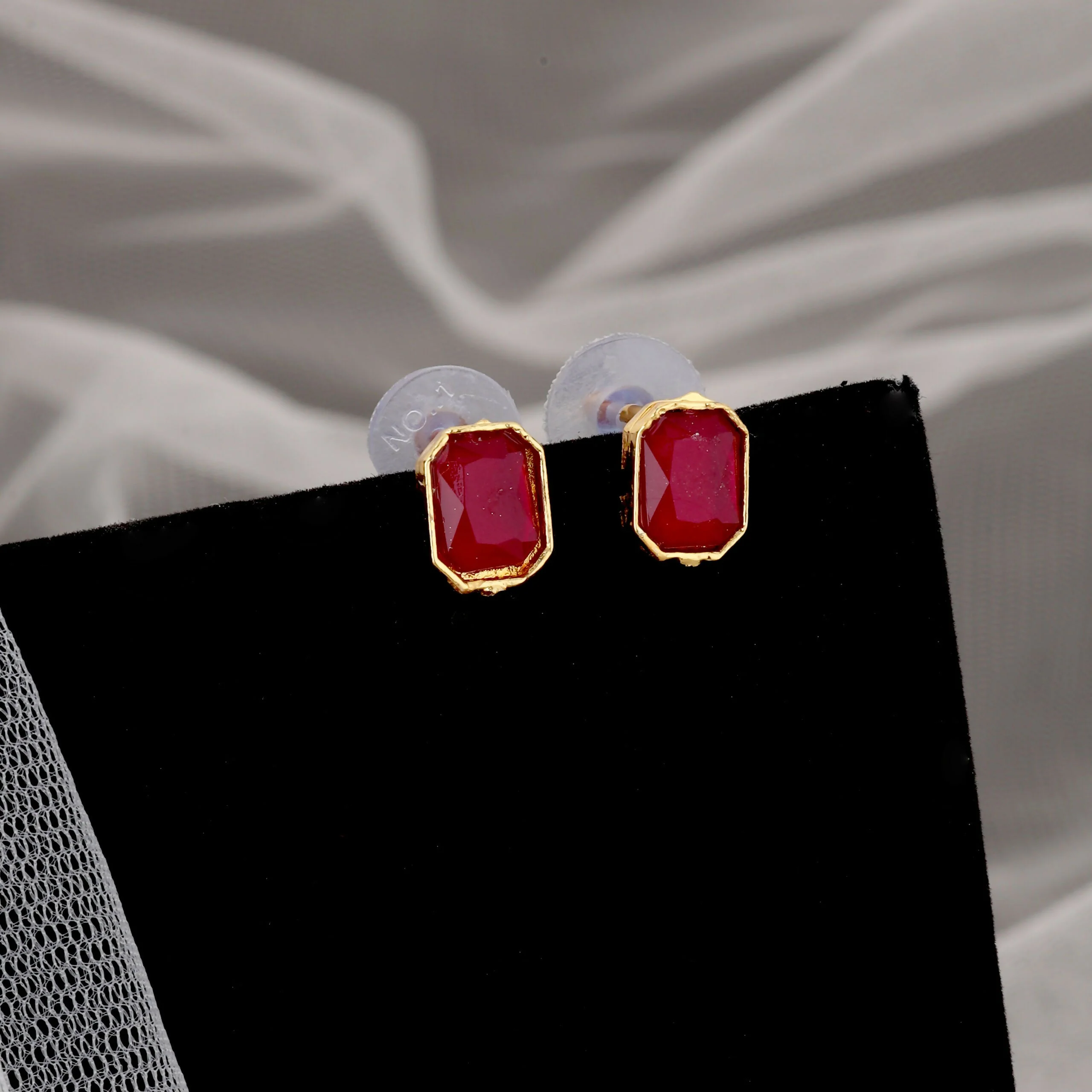 Regal Gold-Toned Choker Set with Ruby/Maroon Stones - Image 2