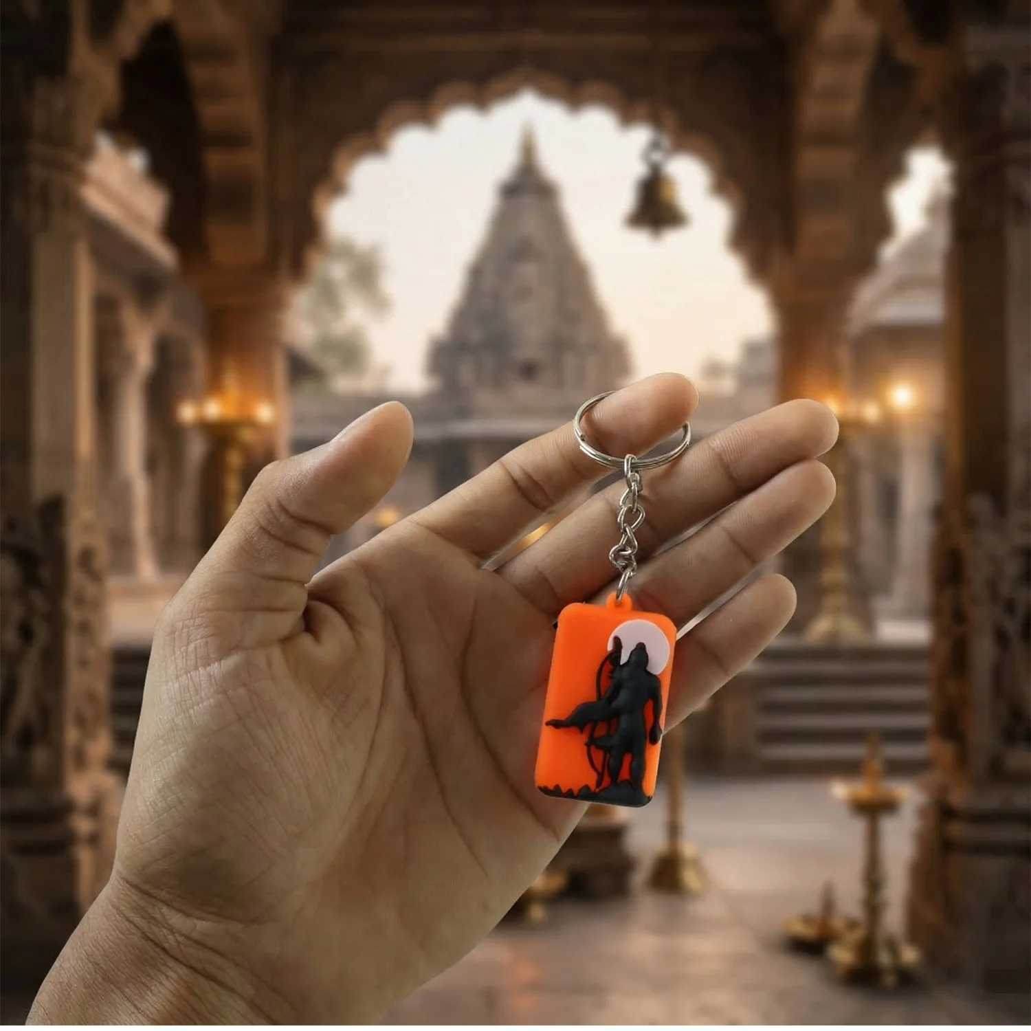 Religious Lord Ram Design Keychain with Premium Textured Finish (1 Pc) - Image 7
