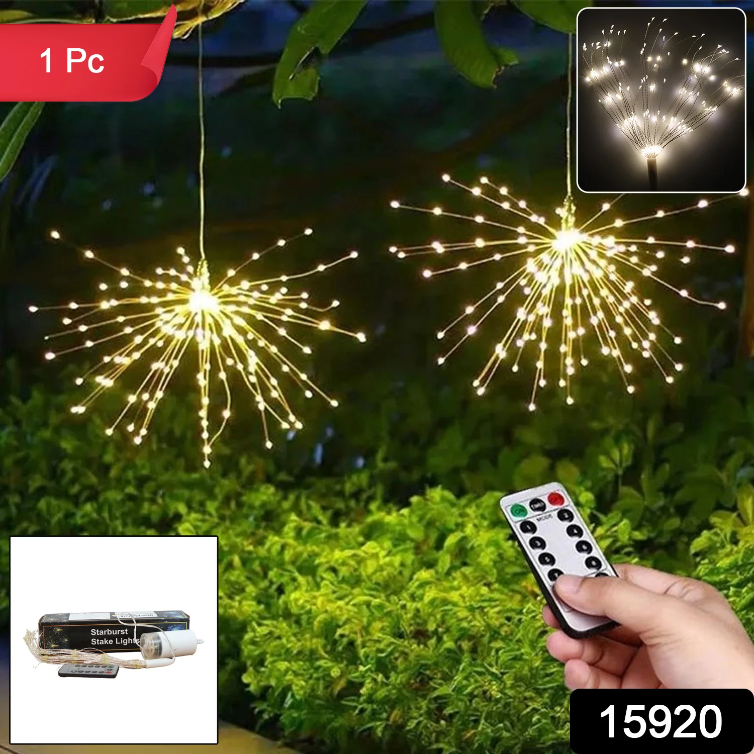 Remote Controlled Starburst Firework LED Hanging Decorative Light (1 Pc) - Image 2