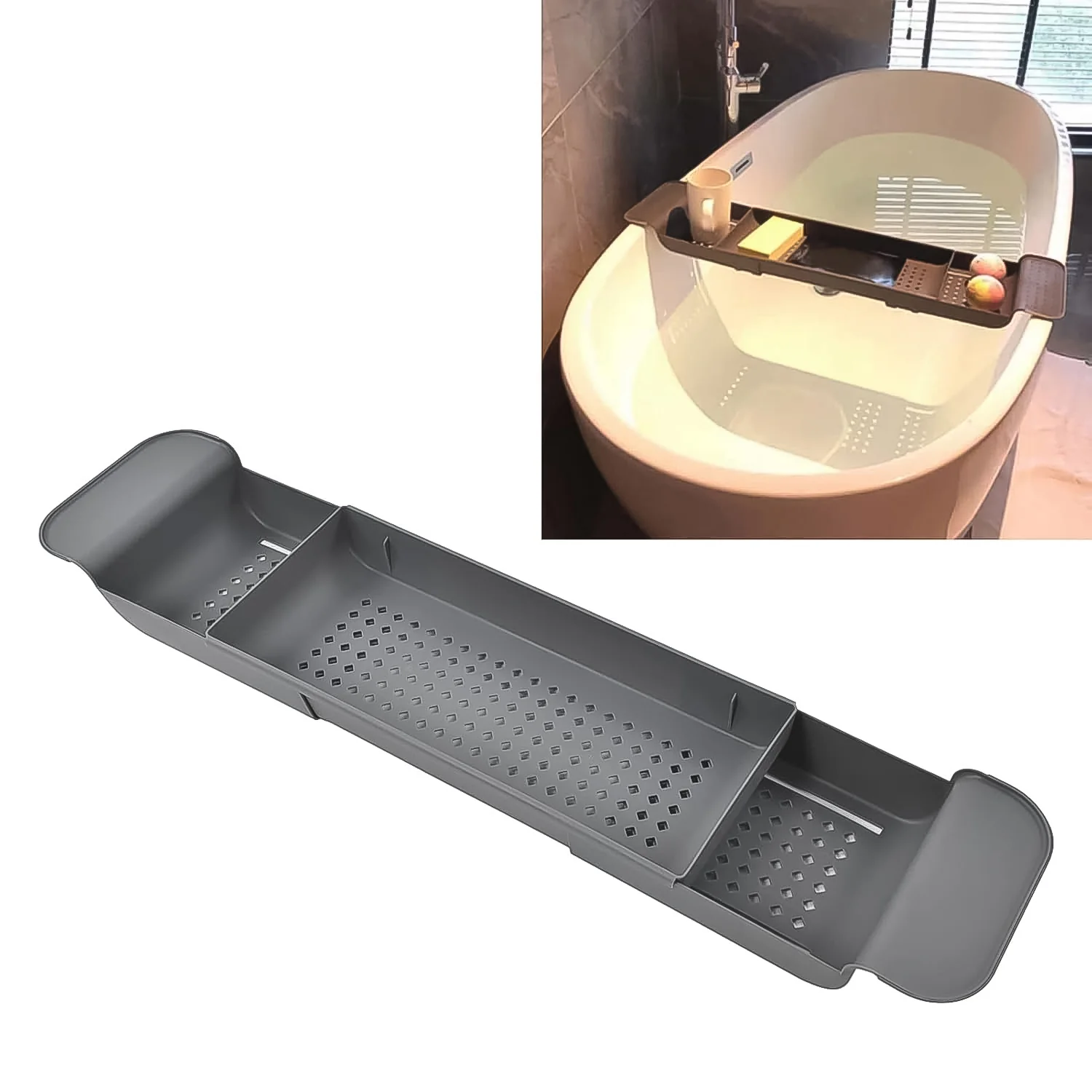 Retractable Bath Caddy, Retractable (78 Cm Long Adjust / 1 Pc / With White Box) - Image 4