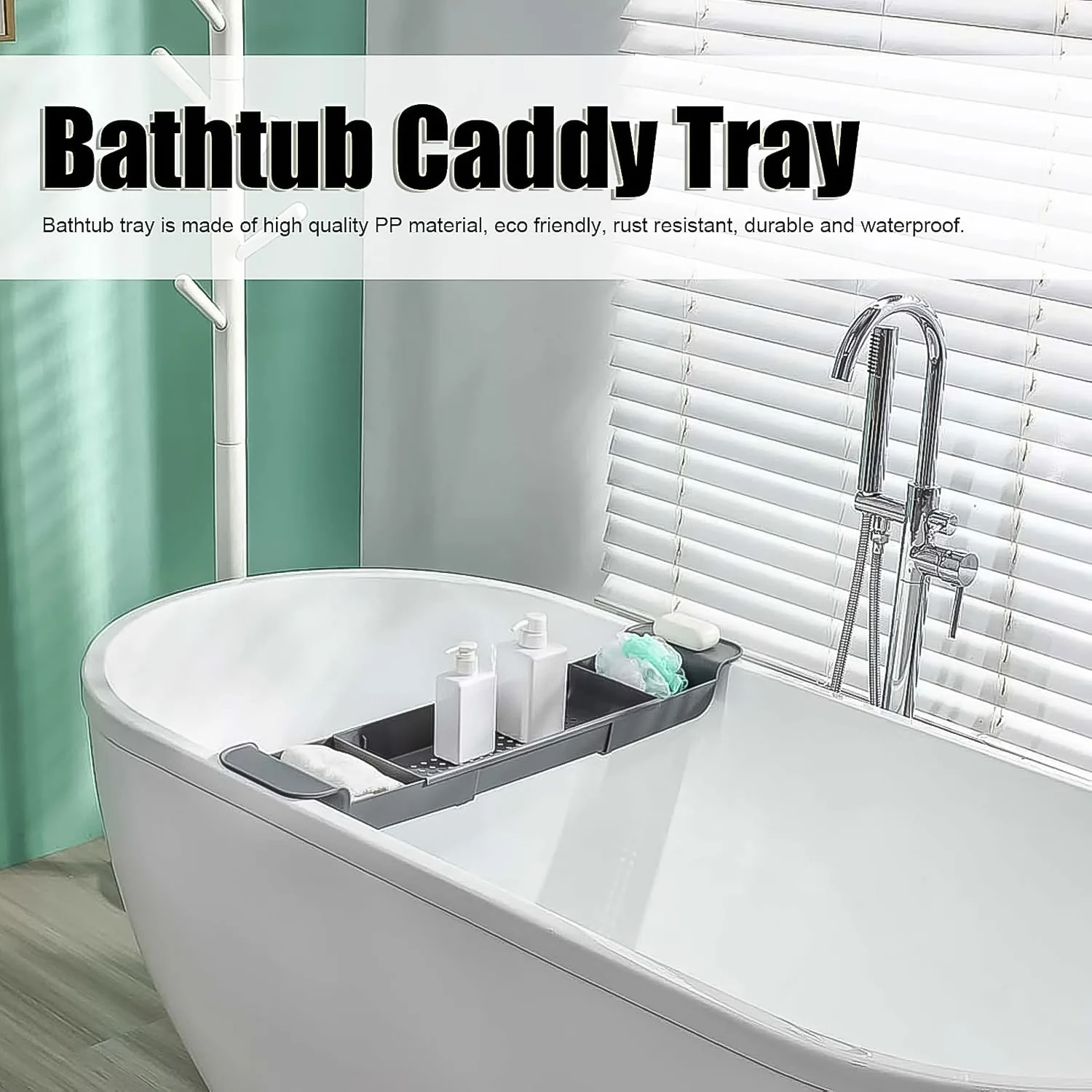 Retractable Bath Caddy, Retractable (78 Cm Long Adjust / 1 Pc / With White Box) - Image 6