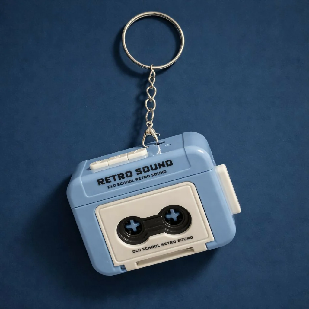 Retro Cassette Tape Keychain Sound Toy with Button Click Sound - Image 2