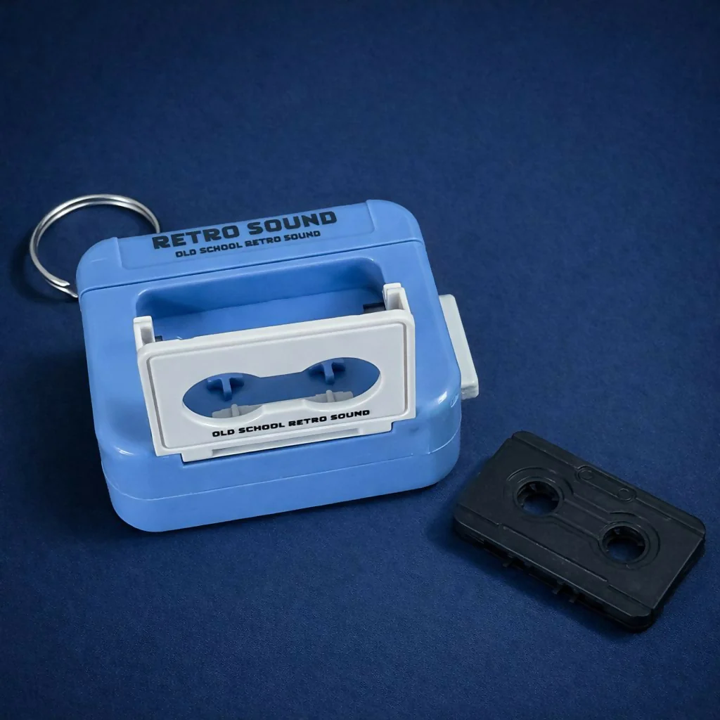 Retro Cassette Tape Keychain Sound Toy with Button Click Sound - Image 4