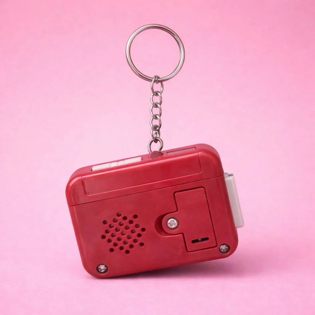 Retro Cassette Tape Sound Keychain Toy with Click Button - Image 4