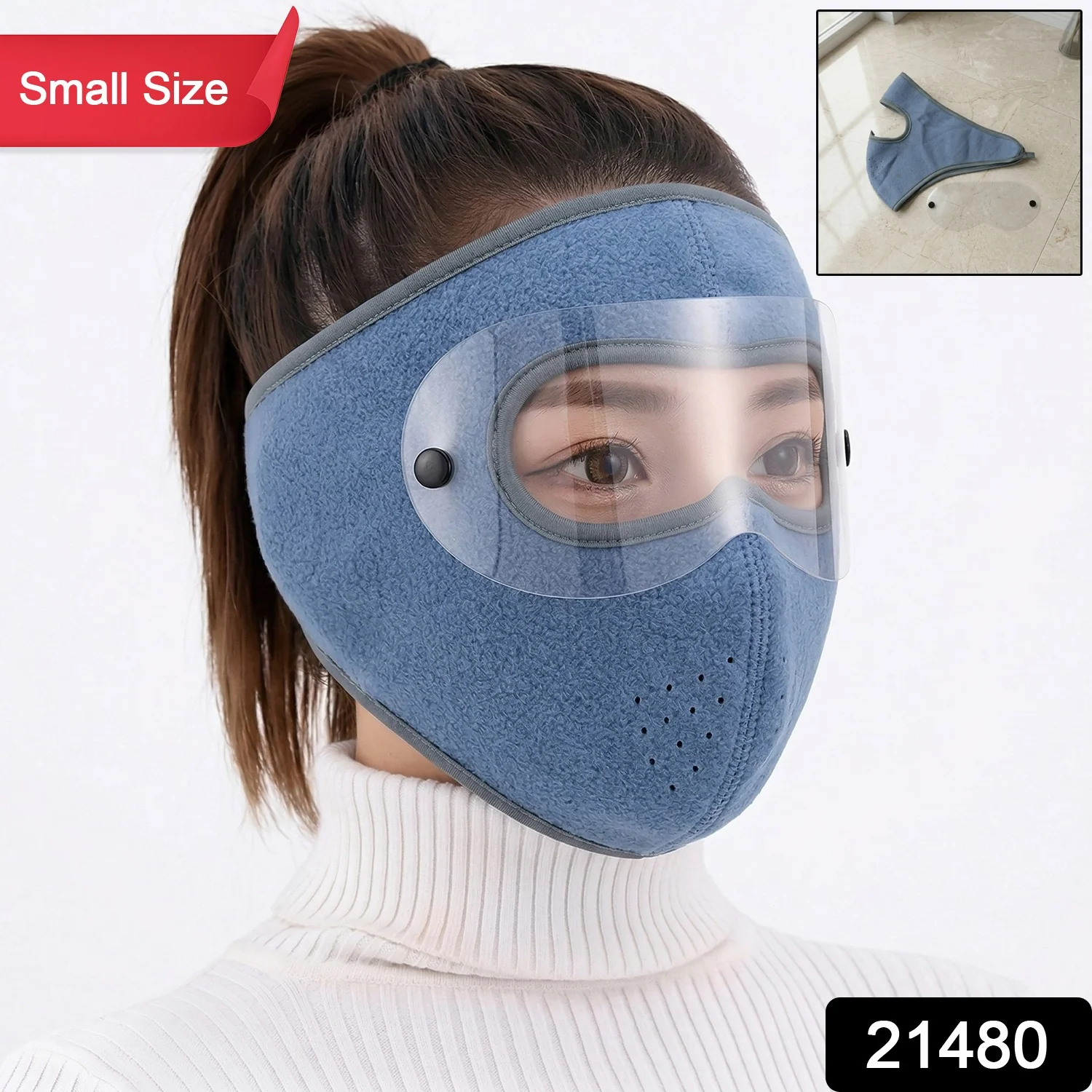 Reusable Anti Fog Face Mask with Eye Shield (1 Pc, Small Size) - Image 2