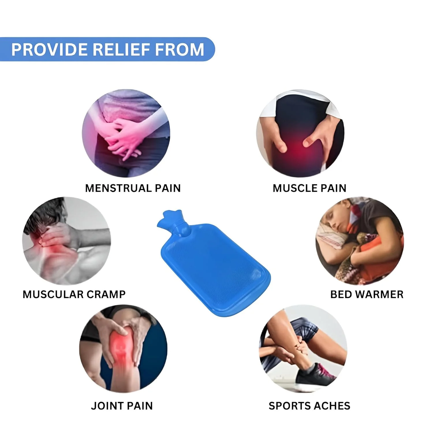 Reusable Hot Water Bag for Pain Relief (23 × 12 cm / 1 Pc) - Image 3