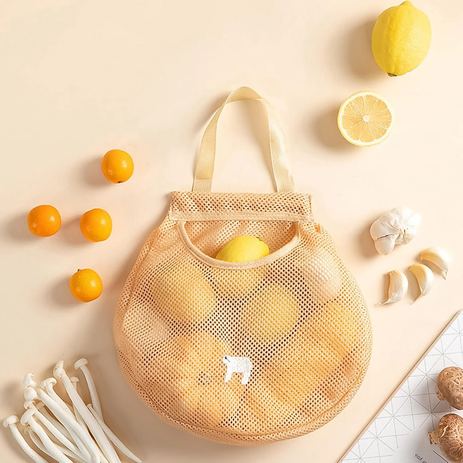 Reusable Mesh Grocery Bag with Handle (1 Pc) - Image 6