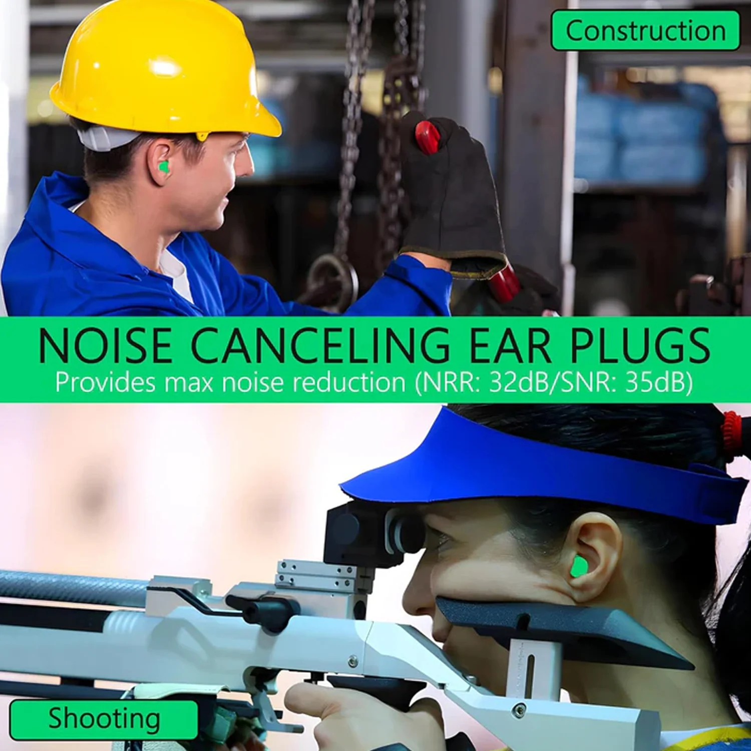 Reusable Noise Reduction Foam Ear Plugs (2 Pair Set) - Image 5