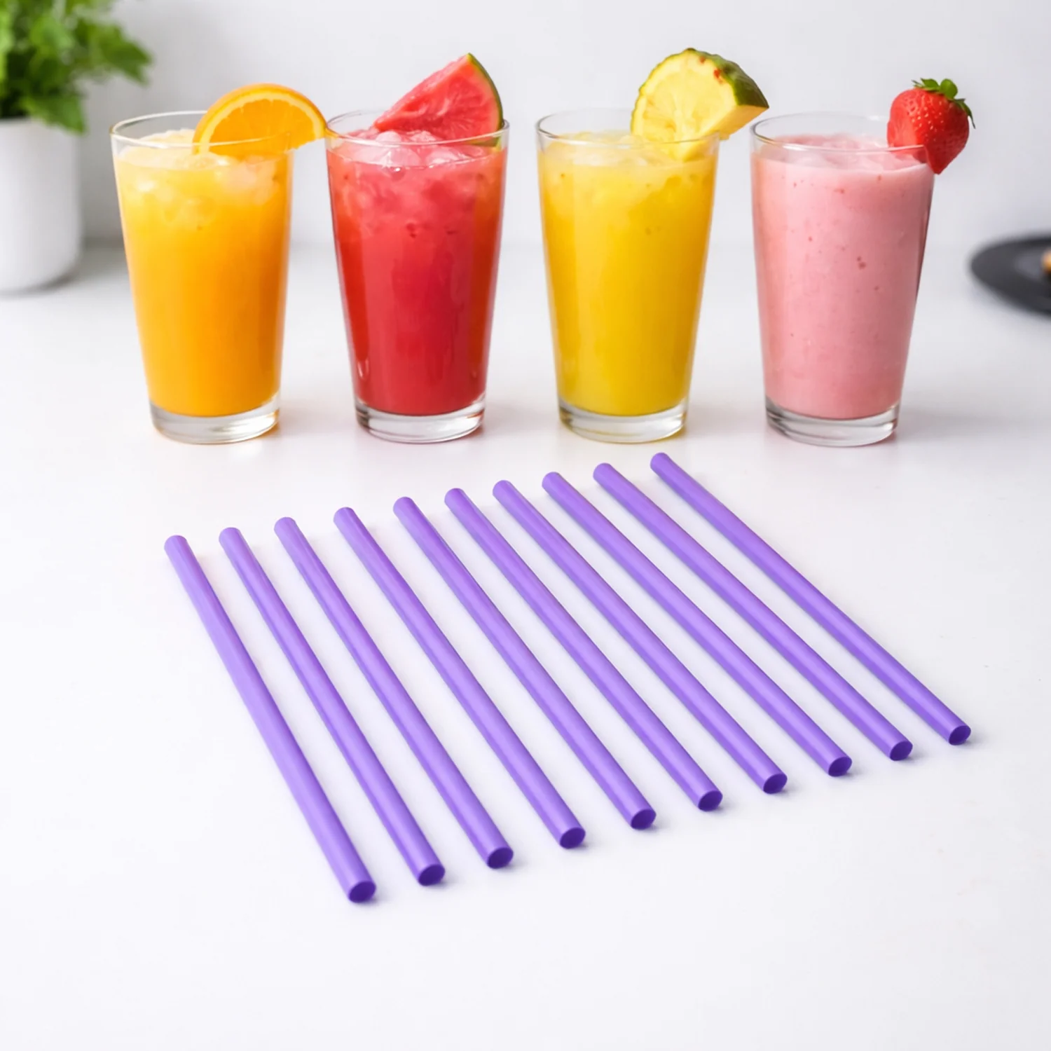 Reusable Plastic Drinking Straws Pack of 10 - Image 4
