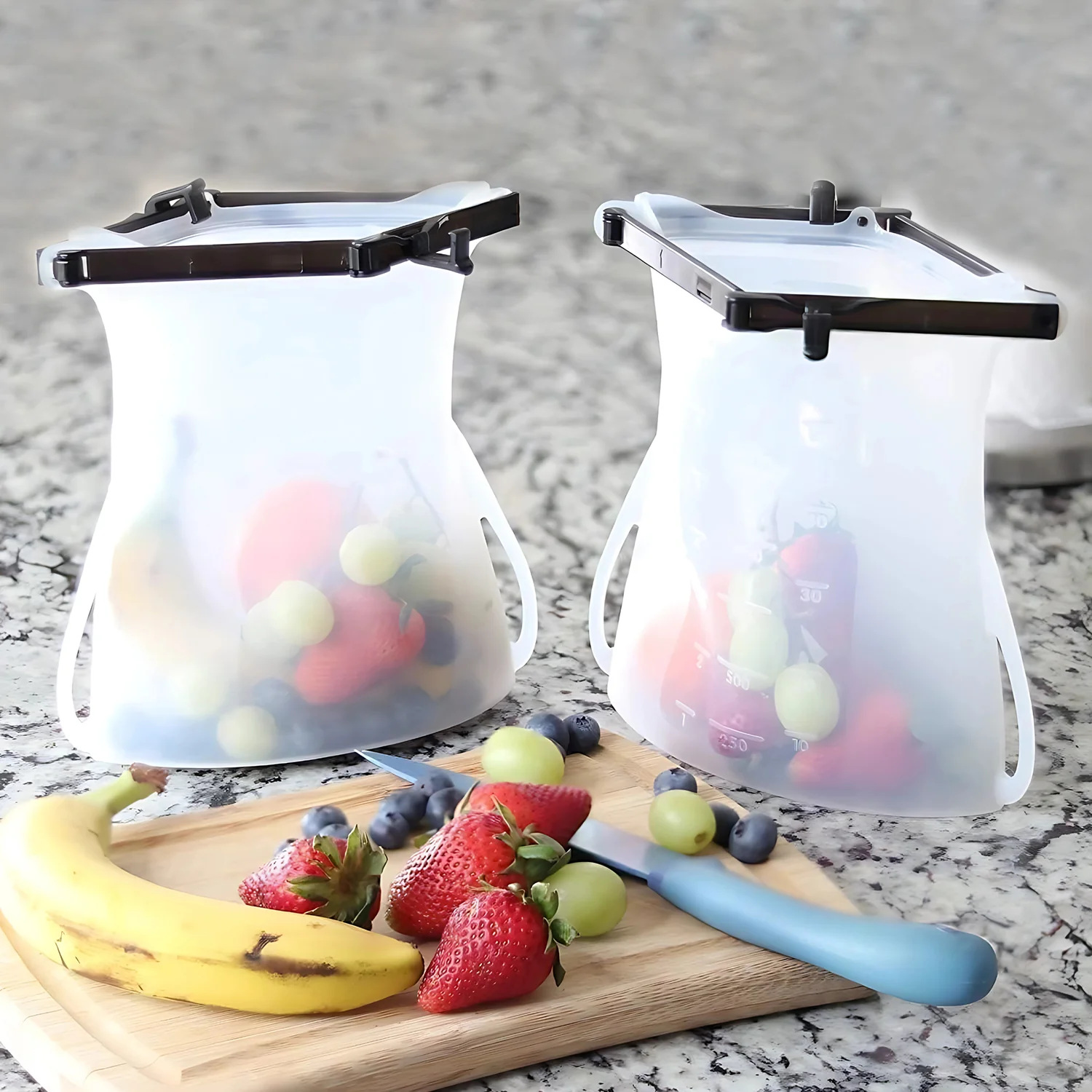 Reusable Silicone Food Storage Bag for Snacks (1 Pc, Leakproof, BPA Free) - Image 3